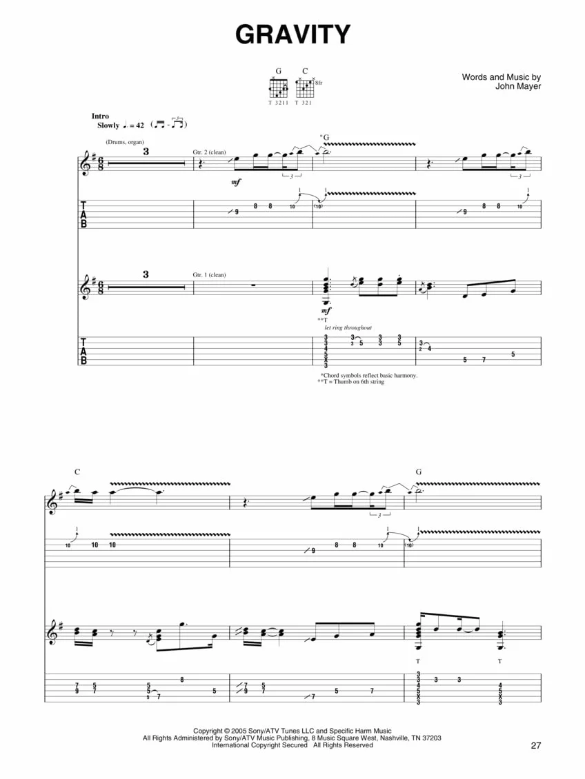 John mayer : continuum - play it like it is - guitar tab: Music by John Mayer