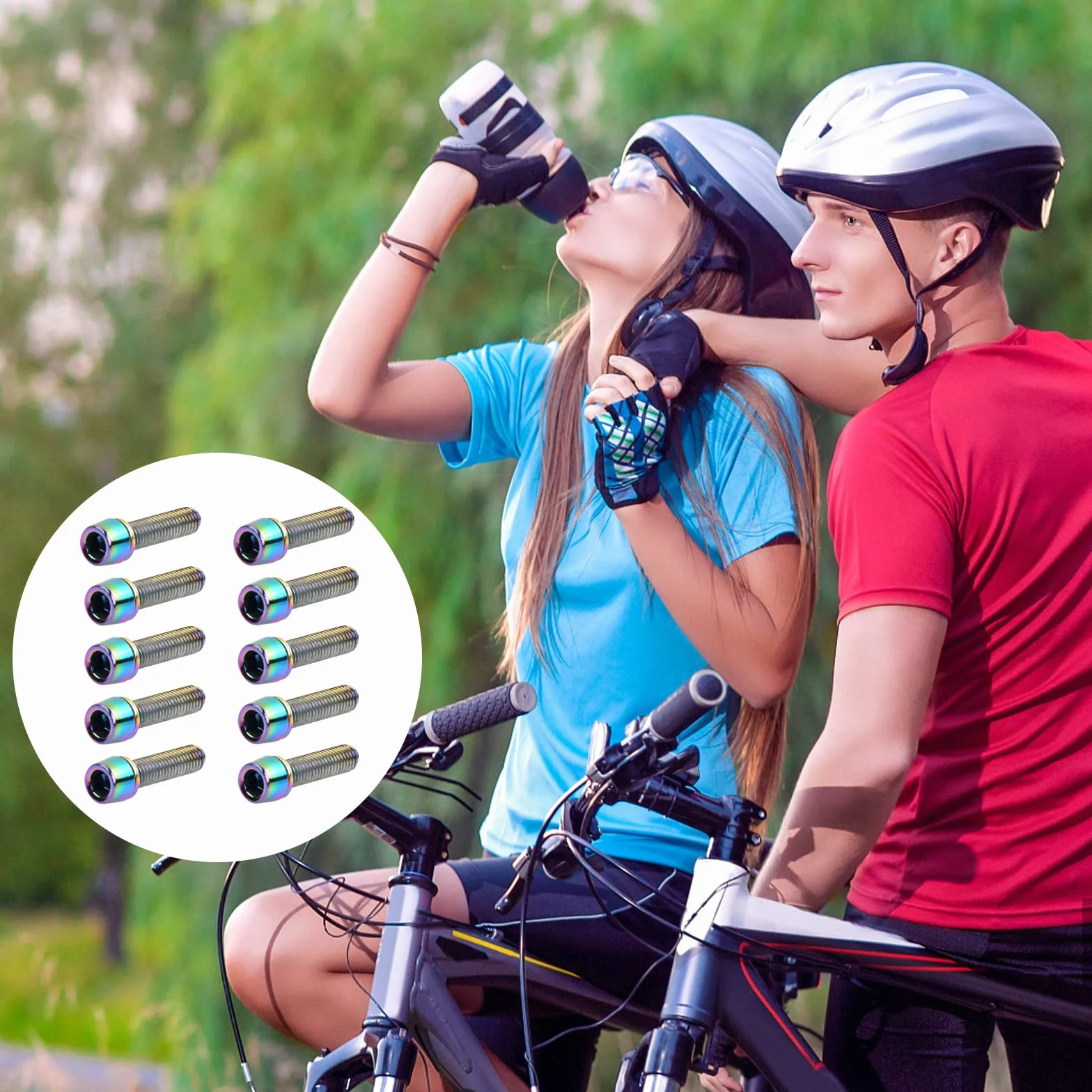 Śruby do mostka rowerowego M5 x 20 mm z podkładkami, śruby stożkowe do roweru górskiego (czarne)