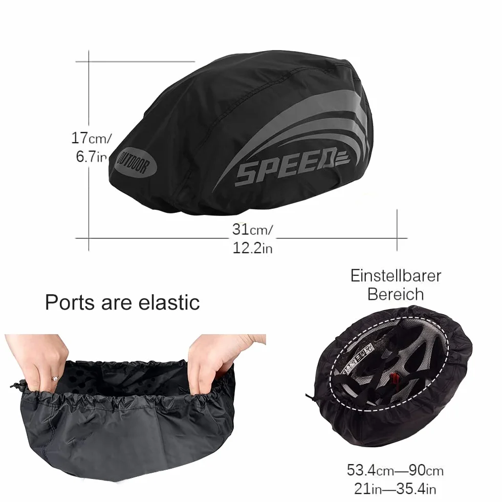 Refleksyjna osłona rowerowa na deszcz, osłona przeciwdeszczowa na kask rowerowy, osłona na kask rowerowy, osłona przeciwdeszczowa i przeciwwiatrowa na kask, szczelna na deszcz osłona na kask, osłona
