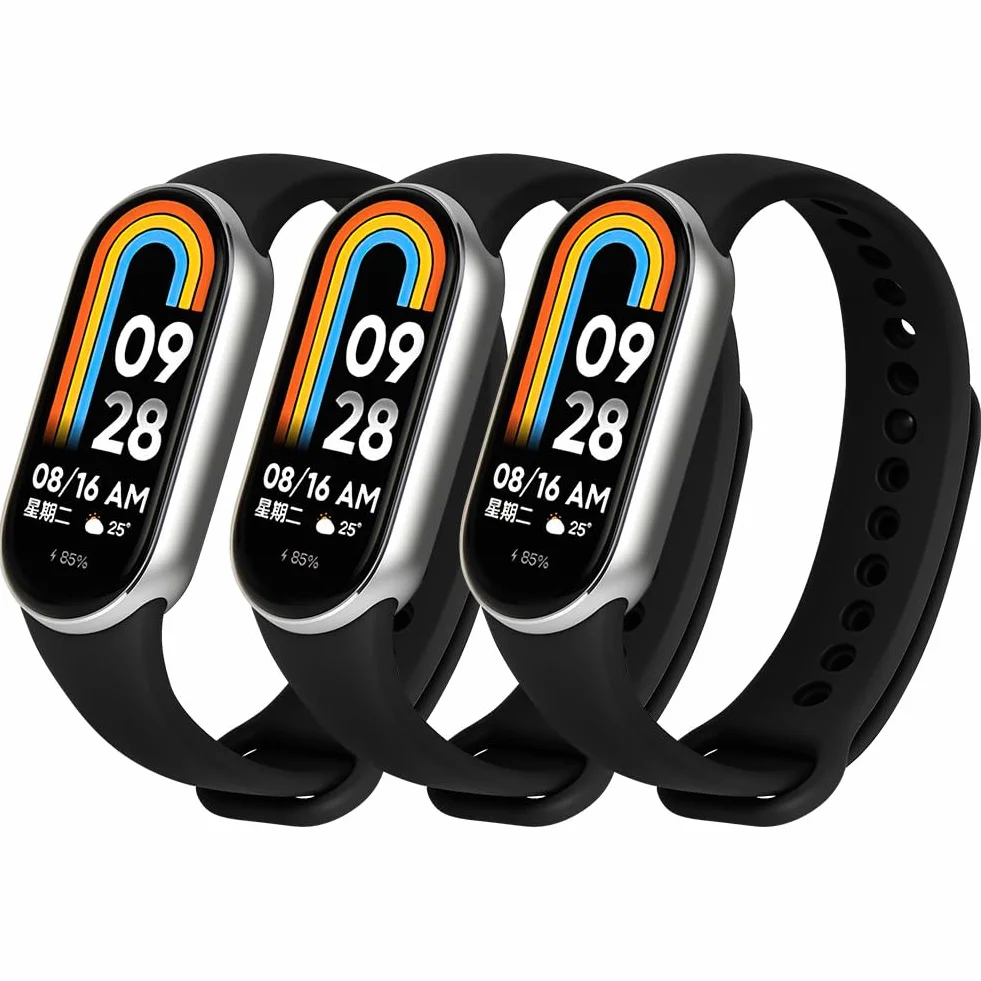 AXFEE Pasek do Xiaomi Band 8/9, Silikonowy Wymienny, Kompatybilny z Mi Band 8, Czarny