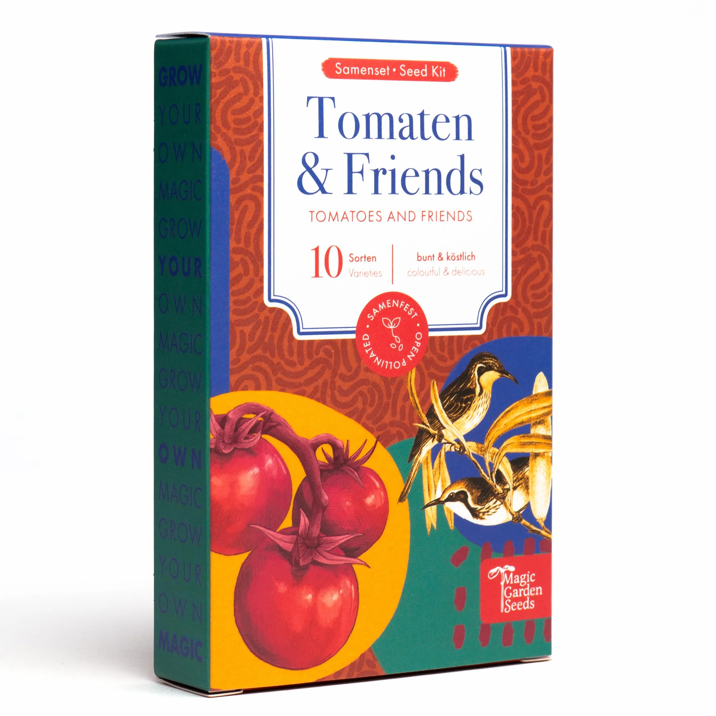 Tomatoes & Friends - 10 odpornych na nasiona odmian pomidorów i ziół - kolorowych i pysznych - zestaw nasion startowych na drobny prezent lub do użytku osobistego