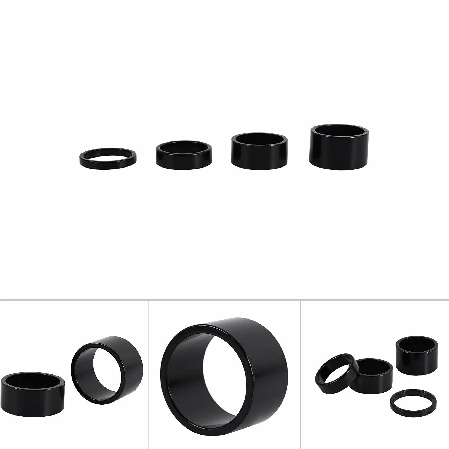 Yosoo Health Gear 4 sztuki dystansowe słuchawki rowerowe 5 mm 10 mm 15 mm 20 mm stop aluminium