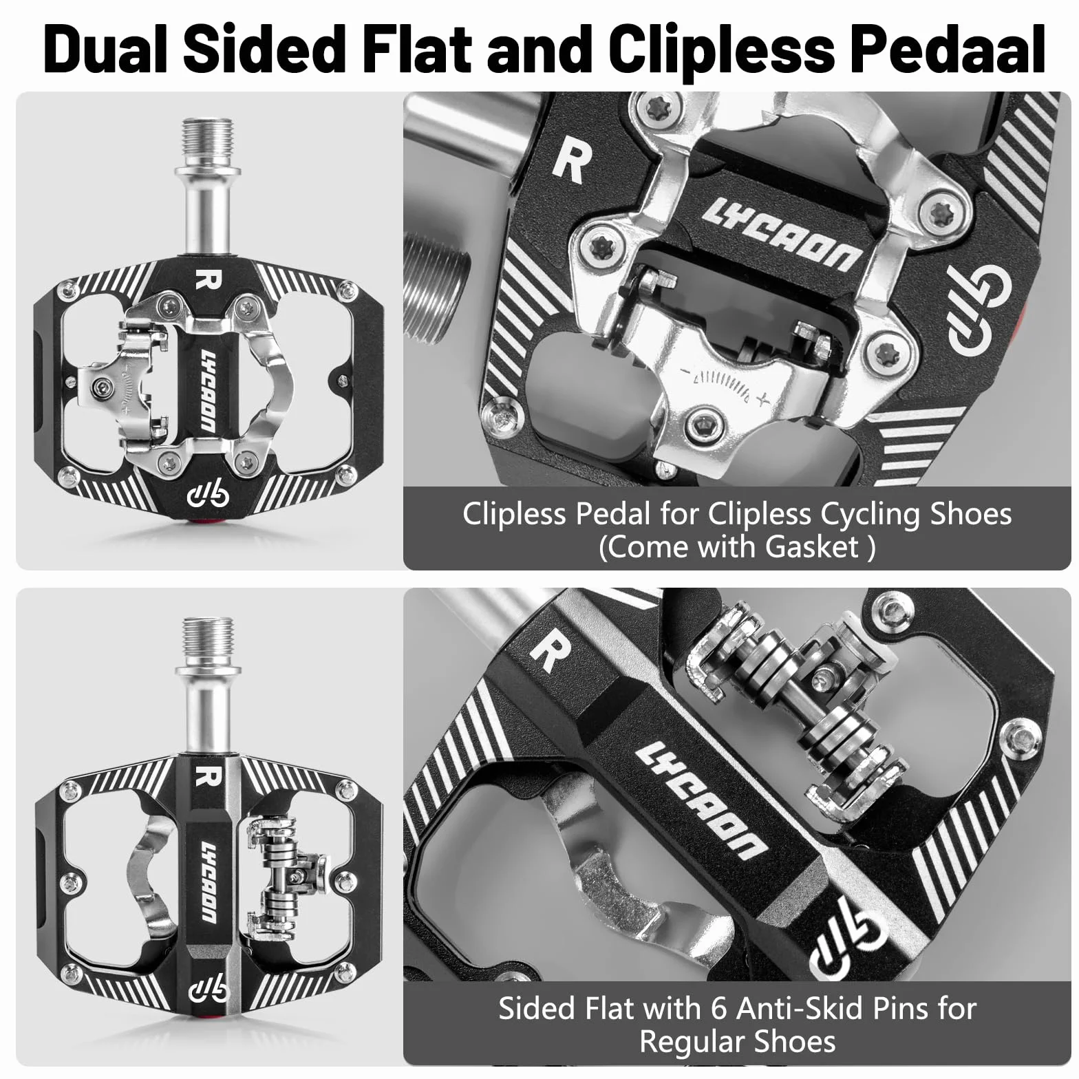 LYCAON pedały rowerowe MTB aluminium CNC łożyska uszczelnione kompatybilne SPD