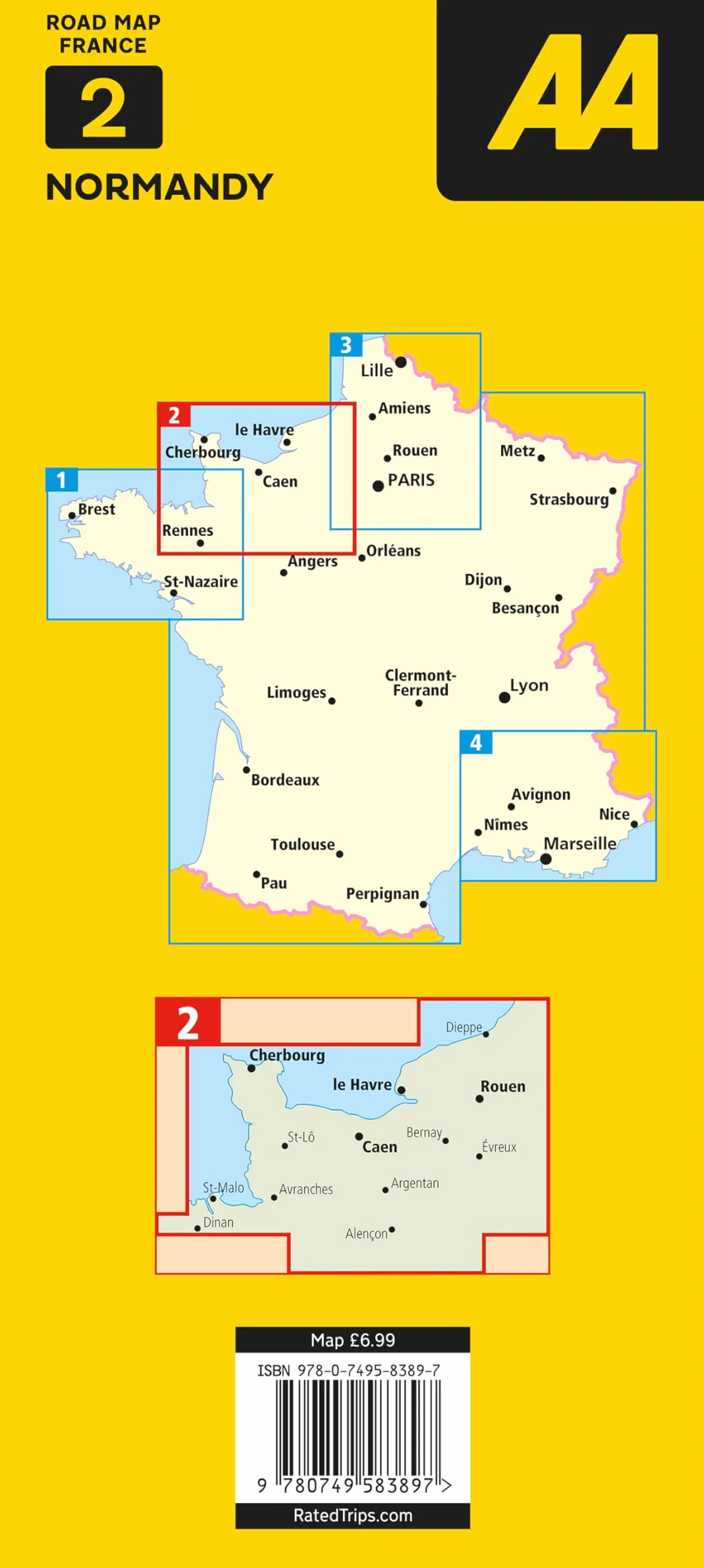 AA Road Map Normandy: 2