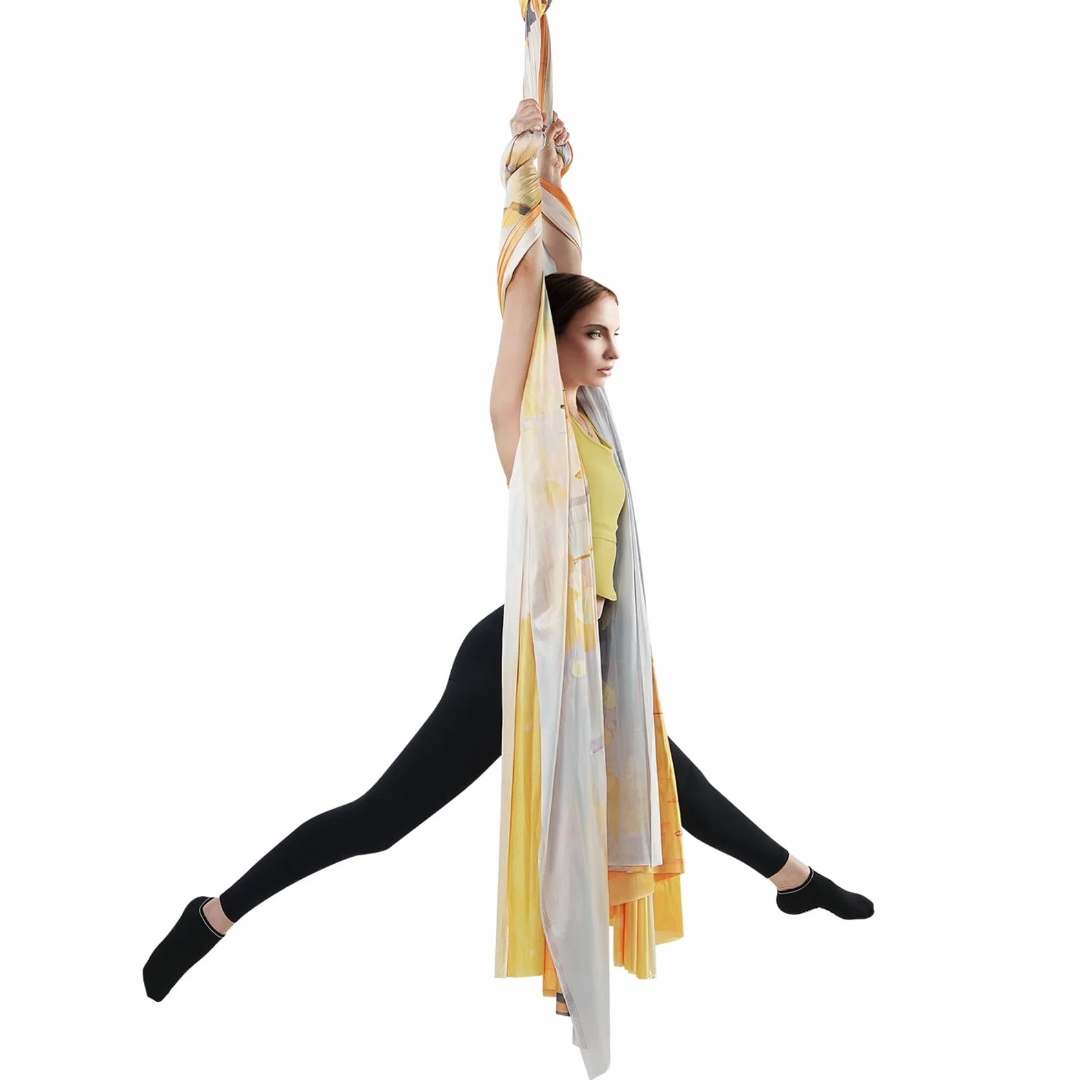 VEVOR Hamak i huśtawka do jogi, 4,4 metra, zestaw startowy do jogi z nylonową tkaniną 100 g/m², pełny sprzęt do olinowania i łatwy przewodnik konfiguracji, latanie antygrawitacyjne na wszystkich