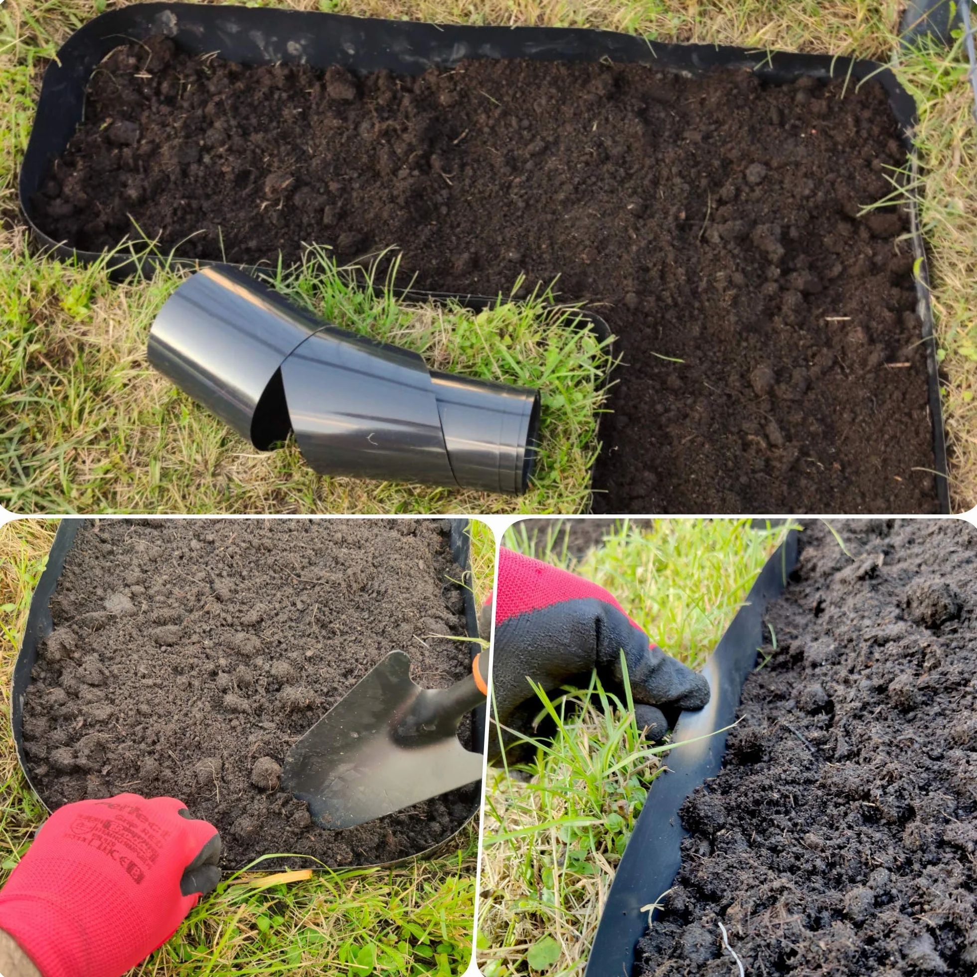 Elastyczne Obrzeże Trawnikowe Ogrodowe Plastikowe Palisada Border Krawędź Krawężnika Do Pielęgnacji Traw Zapobiega Przerastaniu Traw Do Części Uprawnej Ogrodu. (20 cm x 25 m, Czarny)
