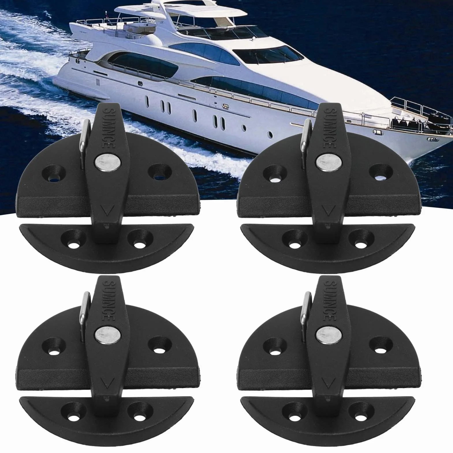 Zatrzask z Przyciskiem Obróć łódź Yacht Seria 4 Zestawy Szafka na łódź Zatrzask Obrotowy Wzmocniony Nylon 59 Mm Okrągły Przycisk Blokady dla Jachtu Rv Drzwi do Szafki