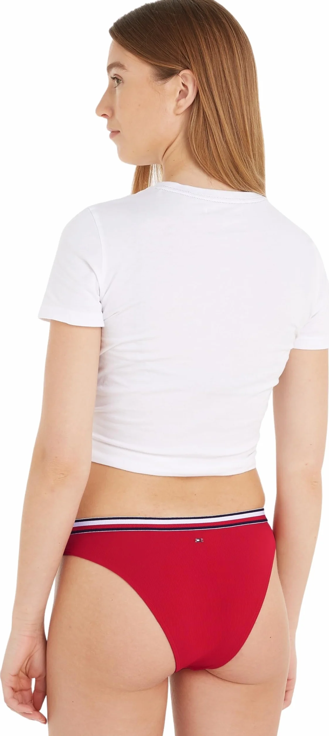 Tommy Hilfiger Damskie spodnie bikini Cheeky High Leg Sport Czerwony L