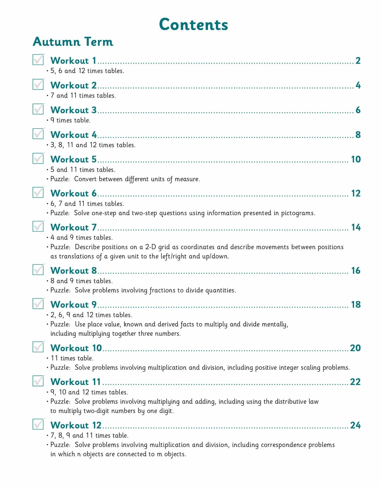 KS2 Year 5 Maths Times Tables 10-Minute Weekly Workouts