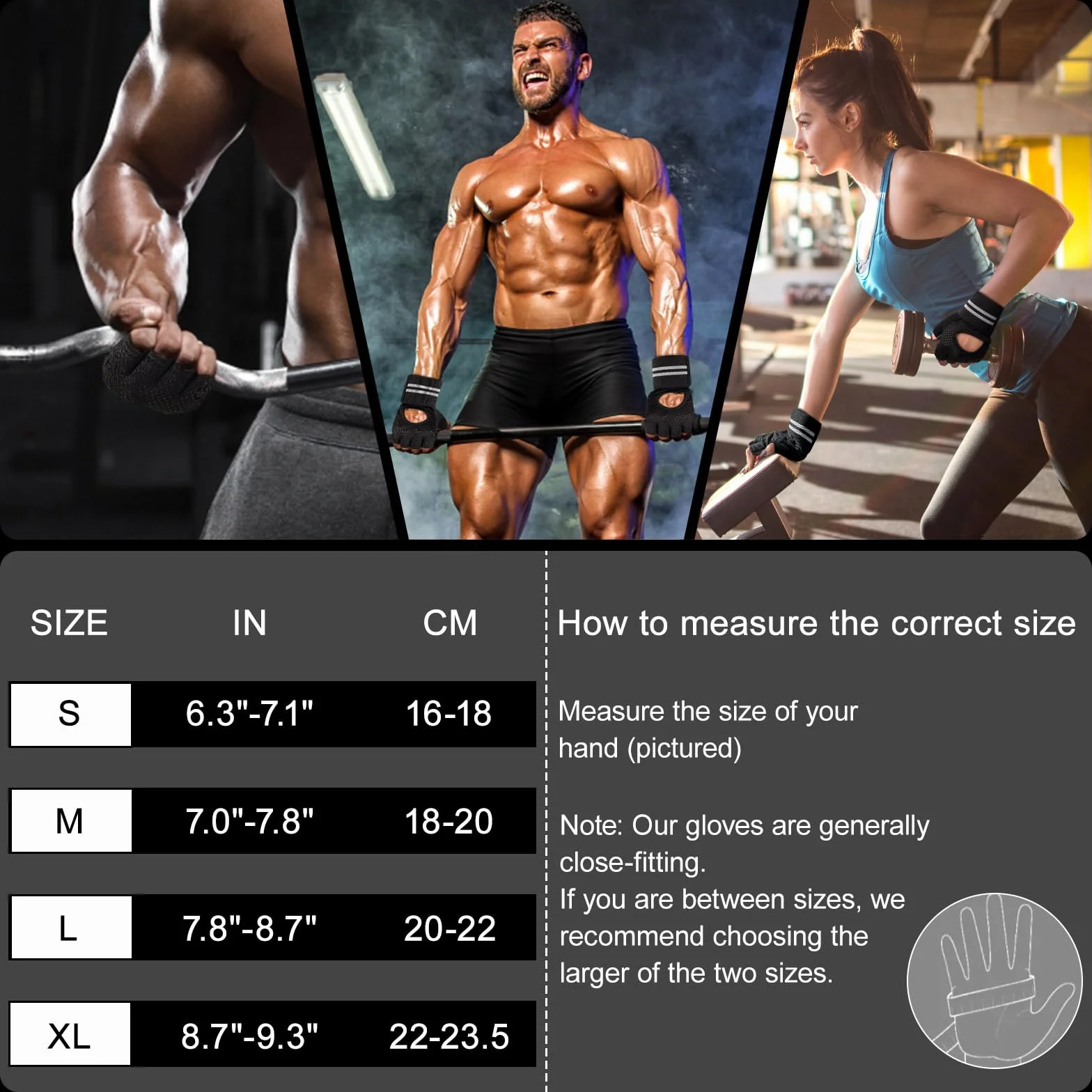 KUOGAS Rękawice fitness, rękawice treningowe dla kobiet i mężczyzn – rękawice fitness do treningu siłowego, kulturystyki, sportów siłowych i crossfitu