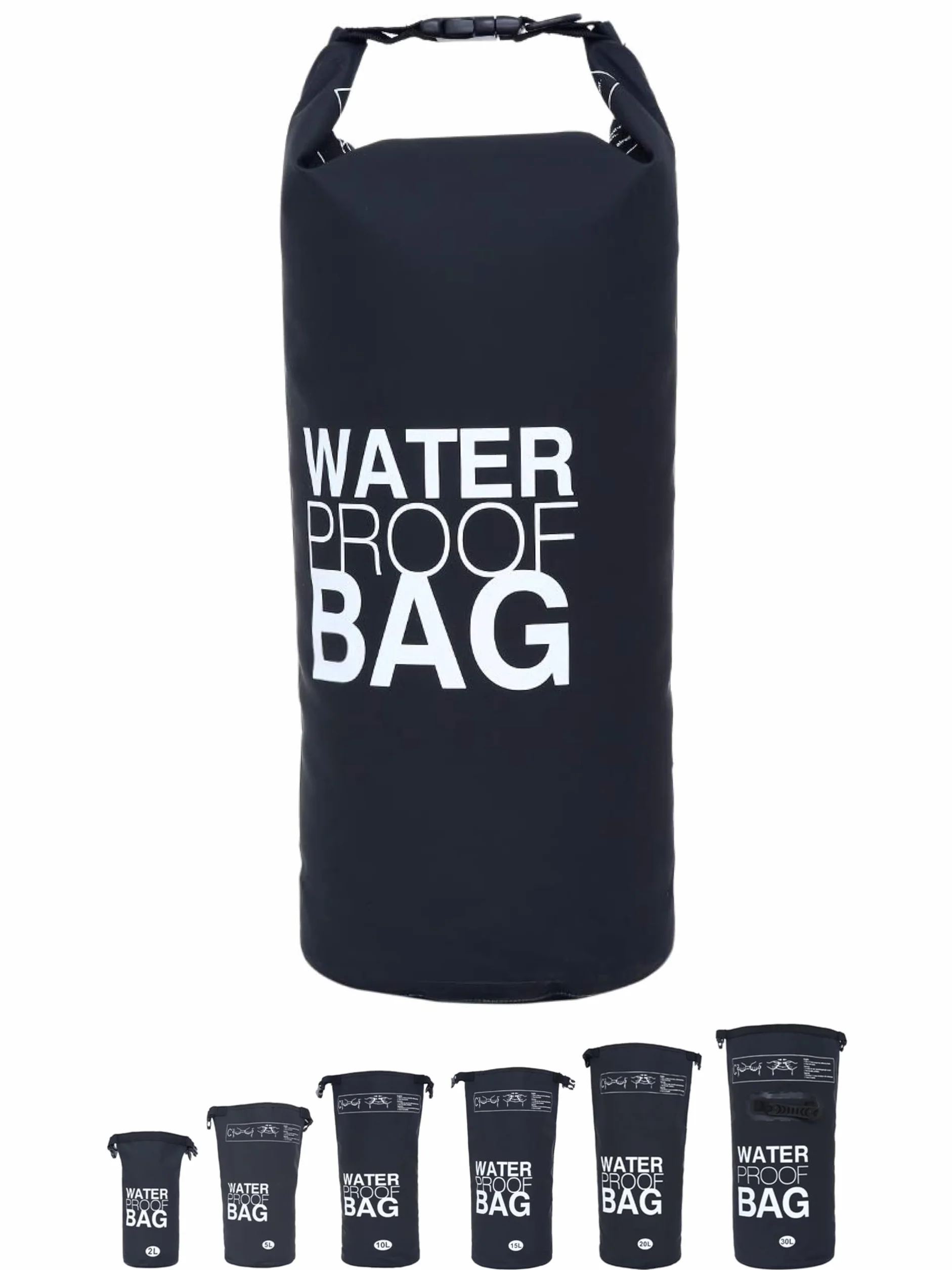 DonDon Wodoodporny outdoor dry bag 10 l kolor czarny worek/sakwa wodoszczelna sucha torba z paskami chroni Twój ekwipunek przed wodą