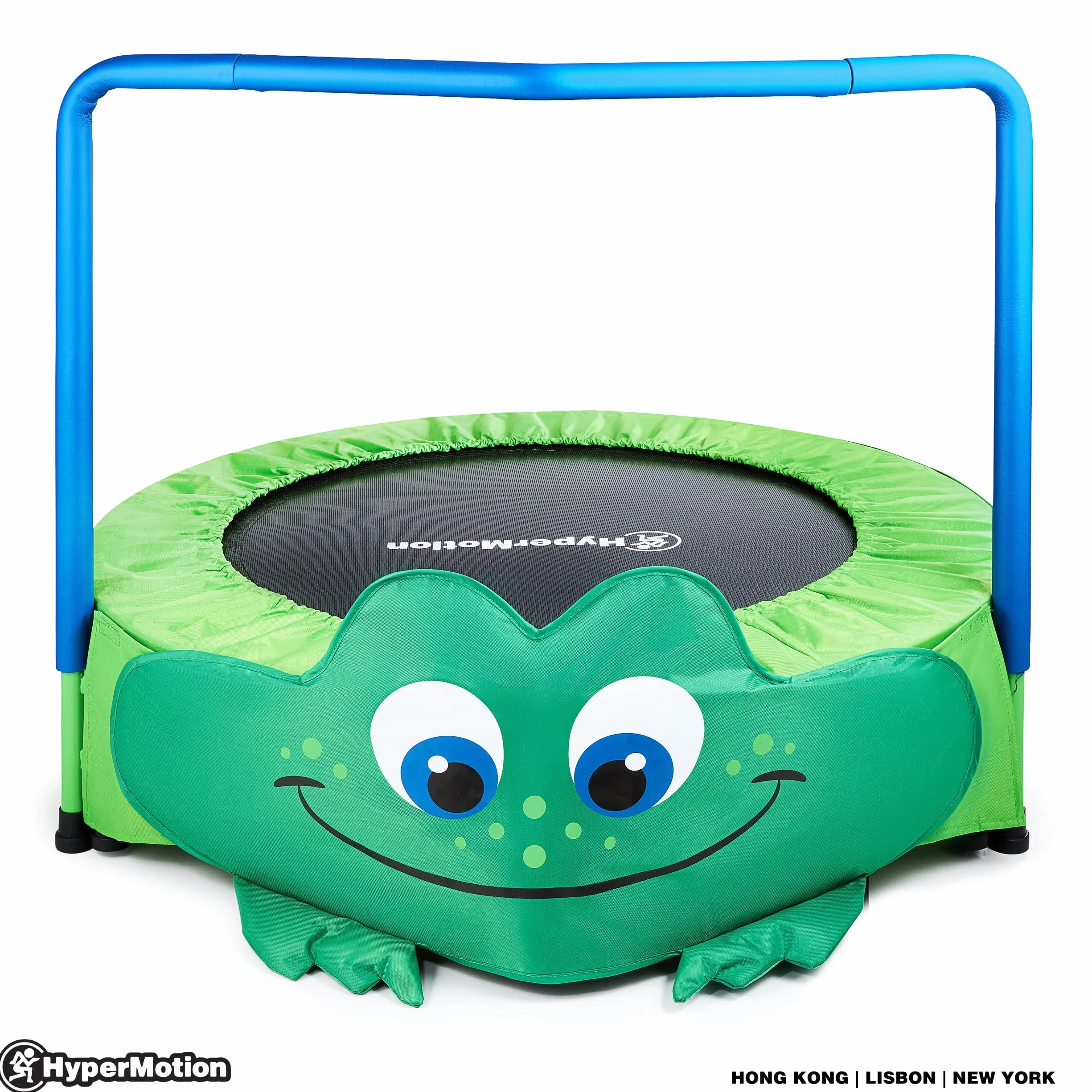 HyperMotion Trampolina dla Dzieci Żabka, 36"/90 cm, Trampolina do Domu i na Dwór, Trampoliny Ogrodowe, Trampolina Domowa z Uchwytem Pokrytym Pianką, Mini Trampolina dla Dzieci 3+ do Domu, Maks. 25 kg