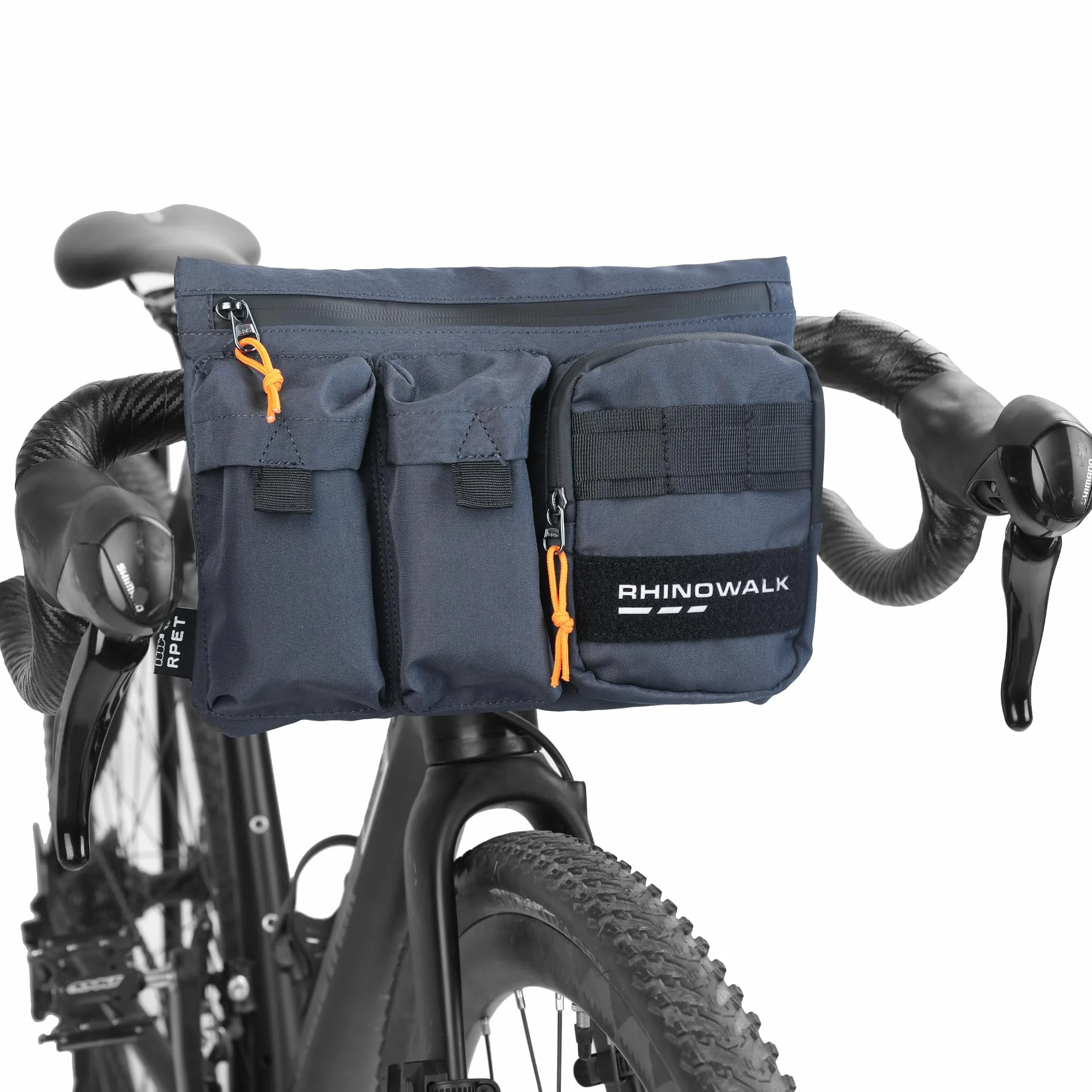 ENJOHOS Torba na kierownicę rowerową z systemem Molle, odblaskowa, niebieska
