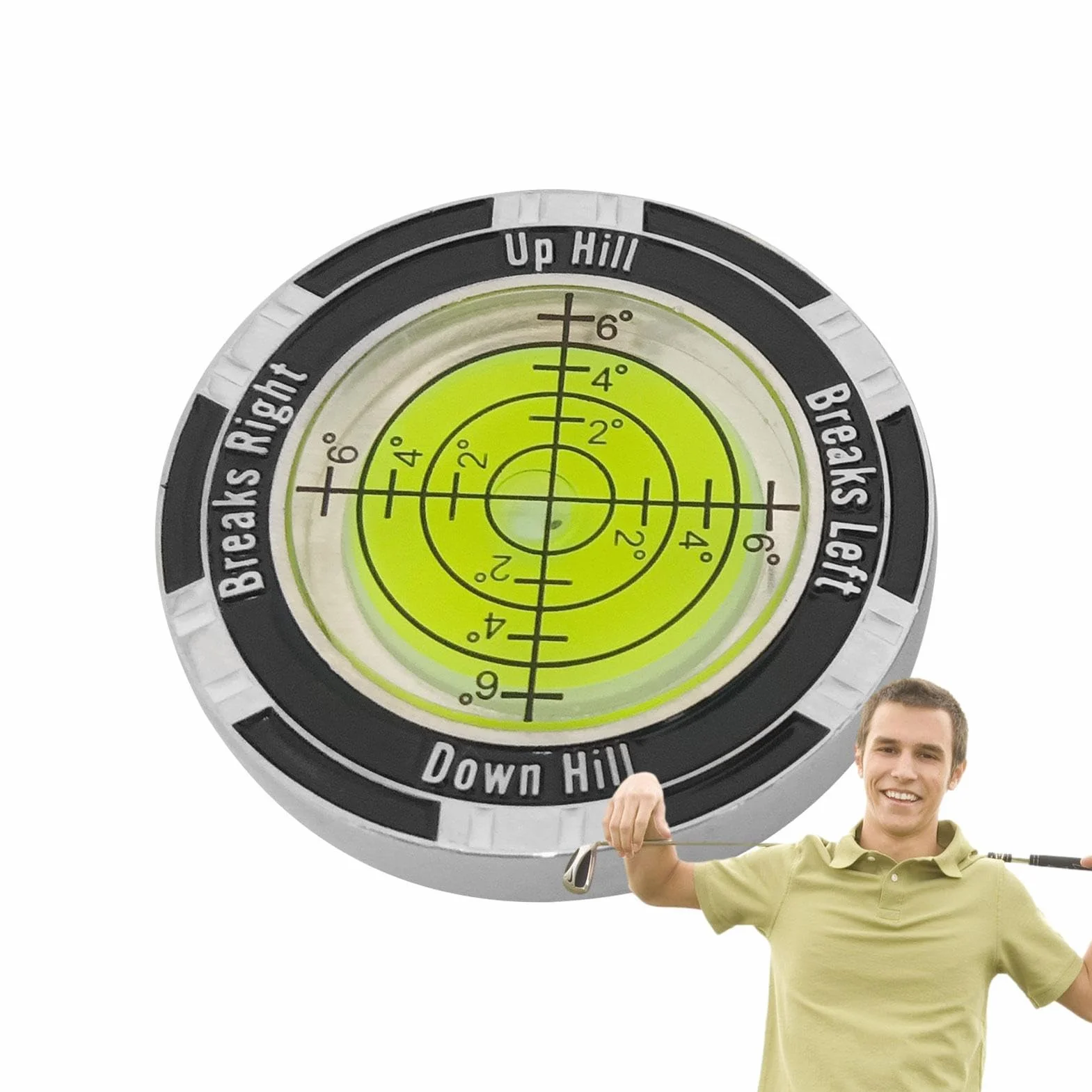 Golf Putt Green Reader – kompaktowa poziomica golfowa do wkładania, znacznik do piłki golfowej z poziomicą, narzędzie treningowe do gry w golfa, aby poprawić grę w rzucanie, odczyt zieleni,
