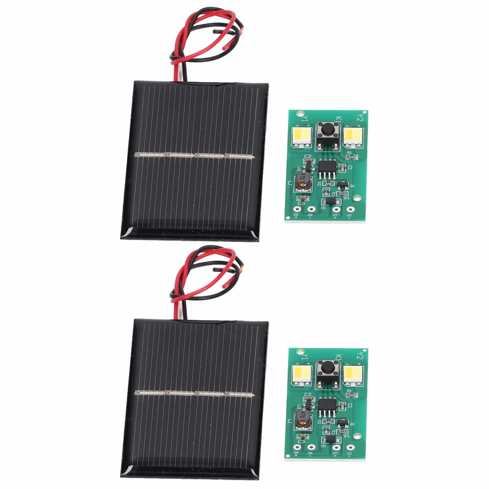 Zestaw 2 paneli słonecznych do ogrodu, oświetlenia ulicznego, akumulator NiMH 1,2 V, 8 lampek LED