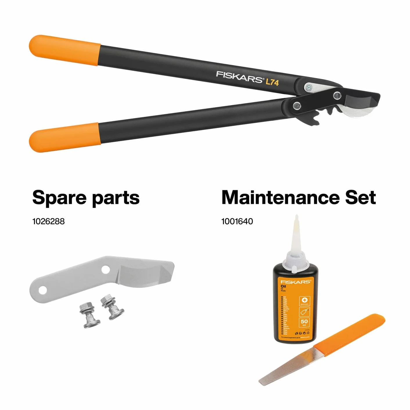 Fiskars Powergear Sekator, Czarny, L74 (Średnica gałęzi Ø 3,8 cm)