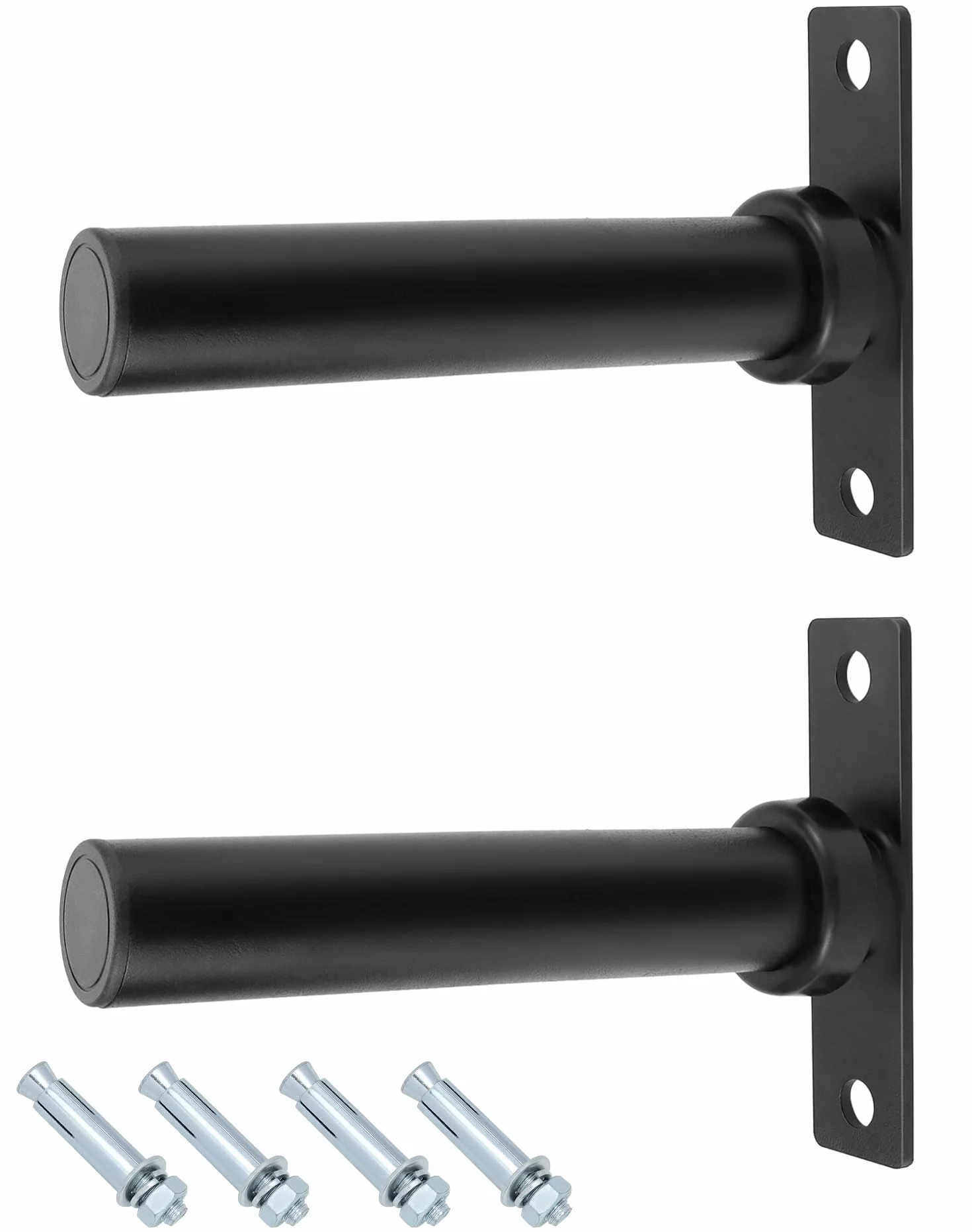QWORK® naścienny uchwyt talerzowy 28 cm x Ø 4,8 cm, wytrzymała konstrukcja stalowa Olympic uchwyt na talerze z bolcami mocującymi, maks. 220 kg