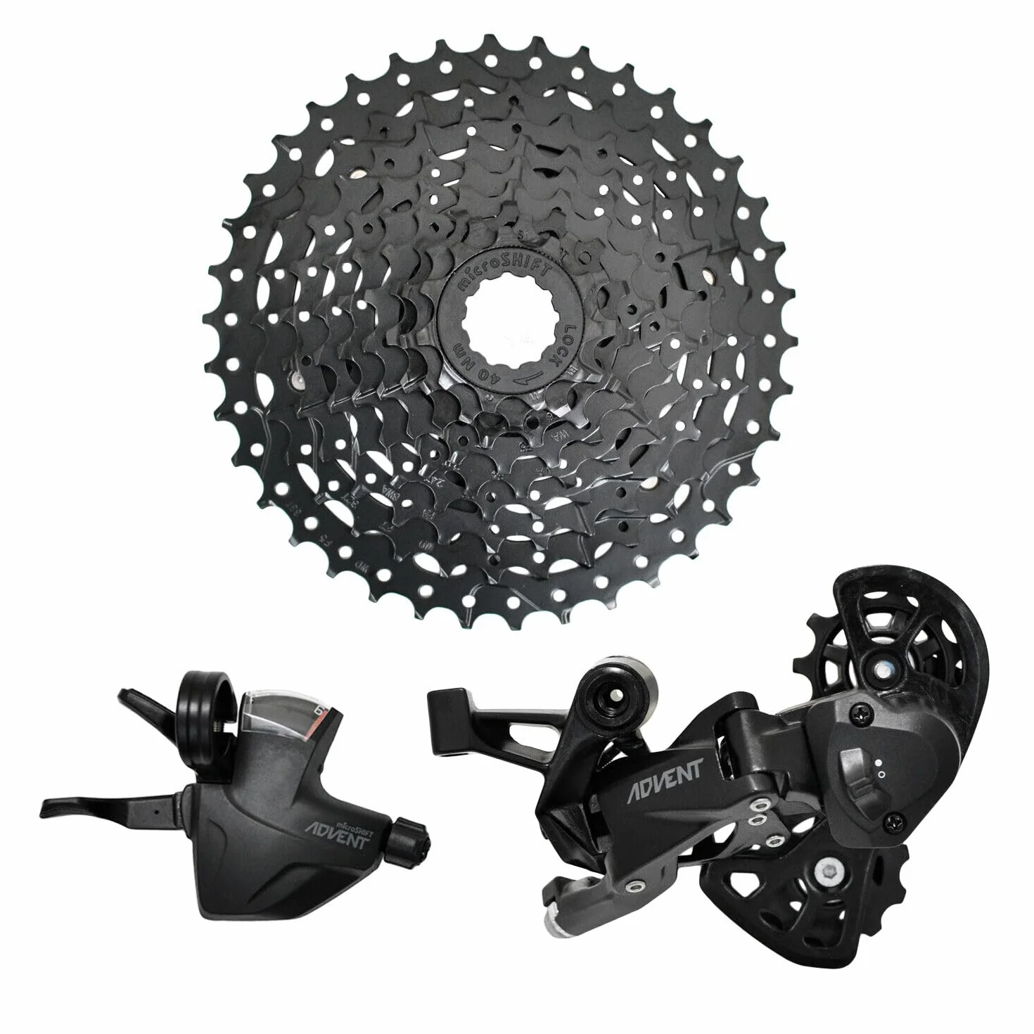 microSHIFT Advent Super Short 1x9 SPD Groupset MTB Drivetrain 50,8 cm