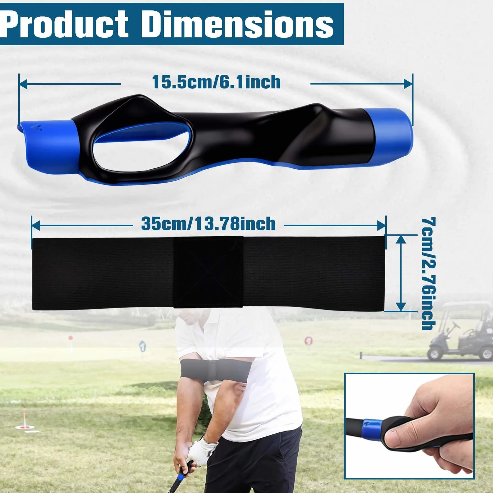 LEONTOOL 2-pak trener chwytu golfowego z opaską korygującą huśtawkę, przyrząd do treningu golfa. Pomoc do treningu nadgarstka golfowego pomagająca trenować prawidłową pozycję dłoni, idealny do