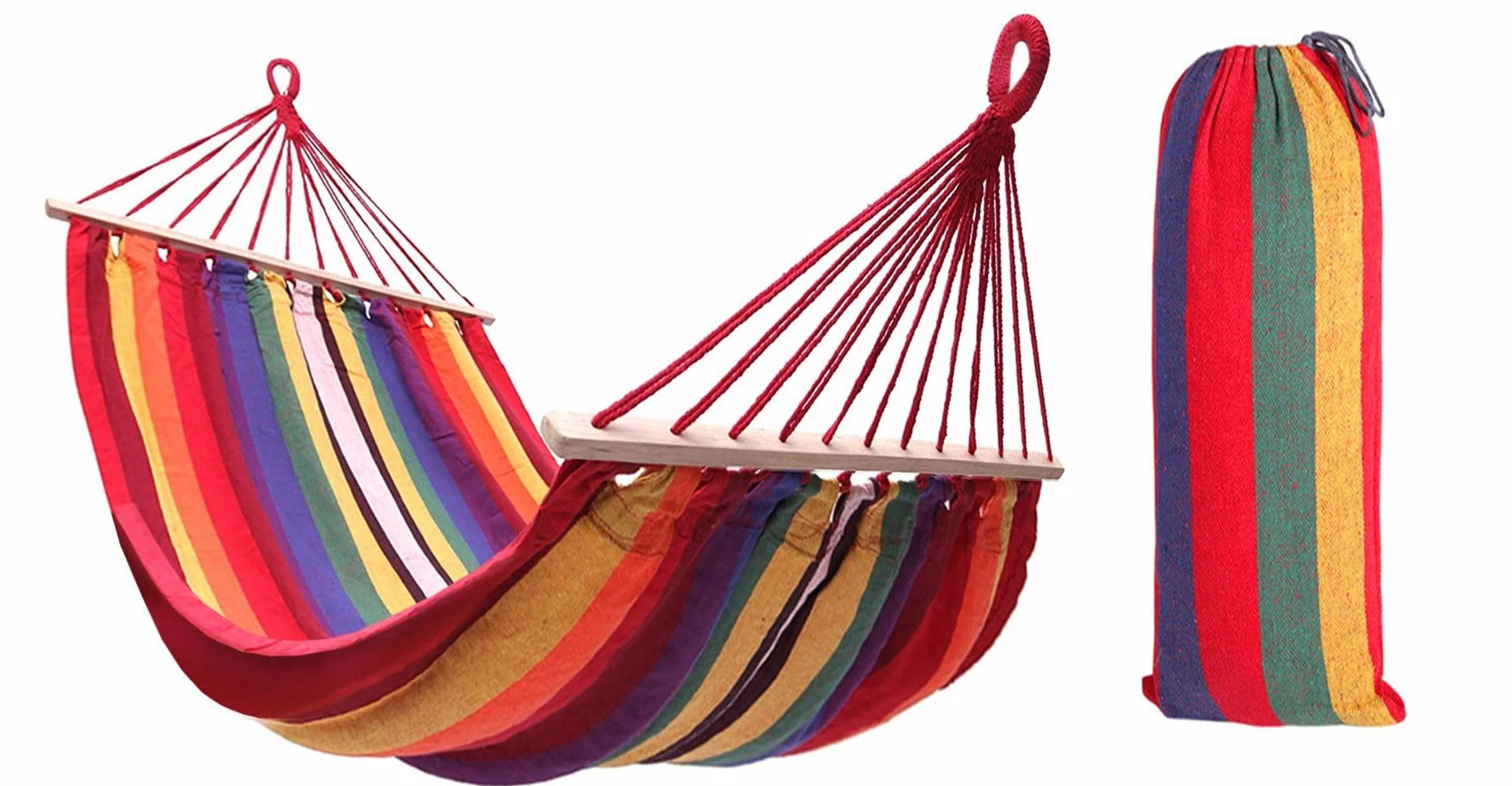 Rea - Tutumi 480145A Hamak 2 osobowy Żółty, idealny do wypoczynku w ogordzie - 240X150X1CM