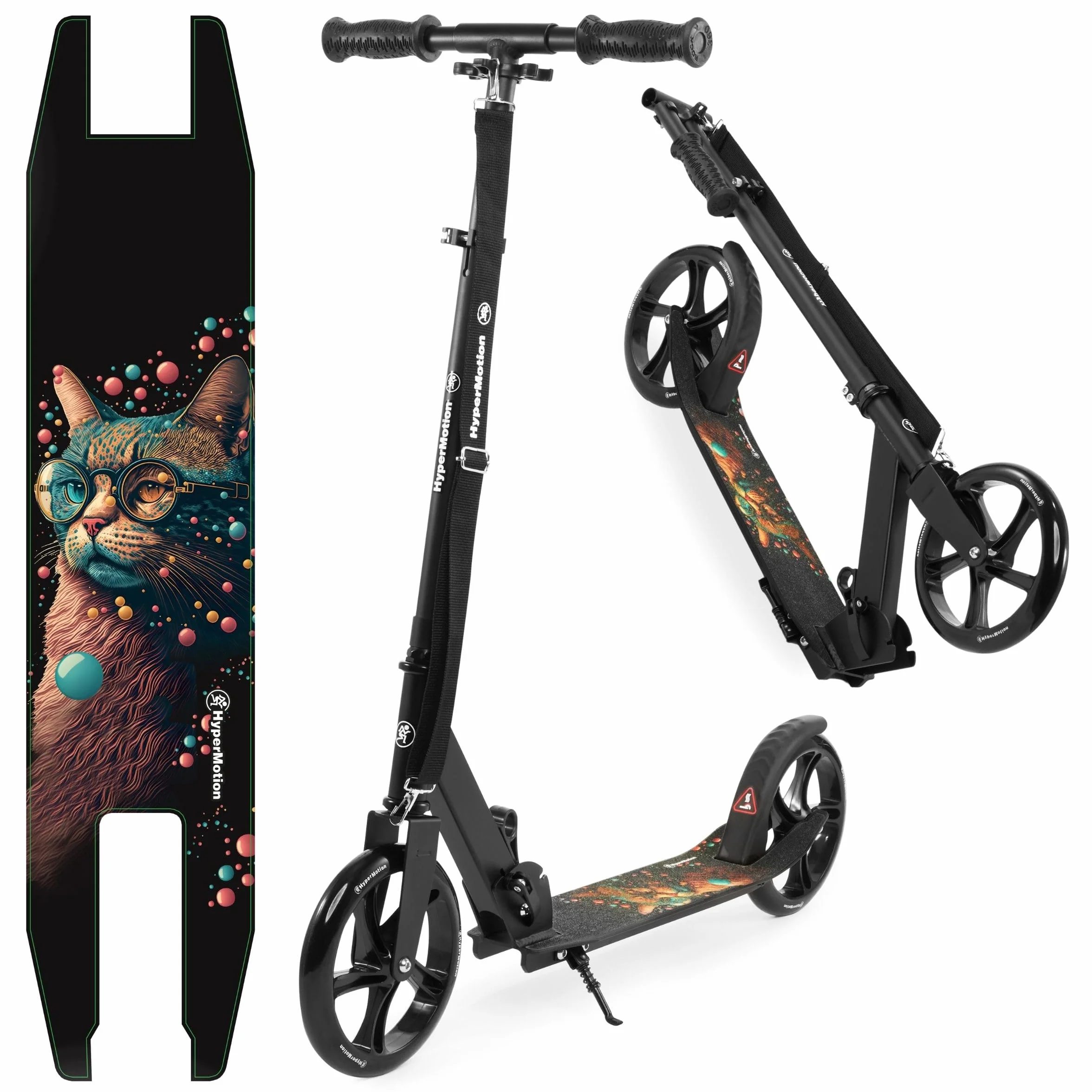 HyperMotion Hulajnoga Dwukołowa VIBE dla Dzieci 7+ i Młodzieży, Aluminium, Składana, Regulowana Wysokość Kierownicy, Łożyska ABEC-7, Koła 200 mm