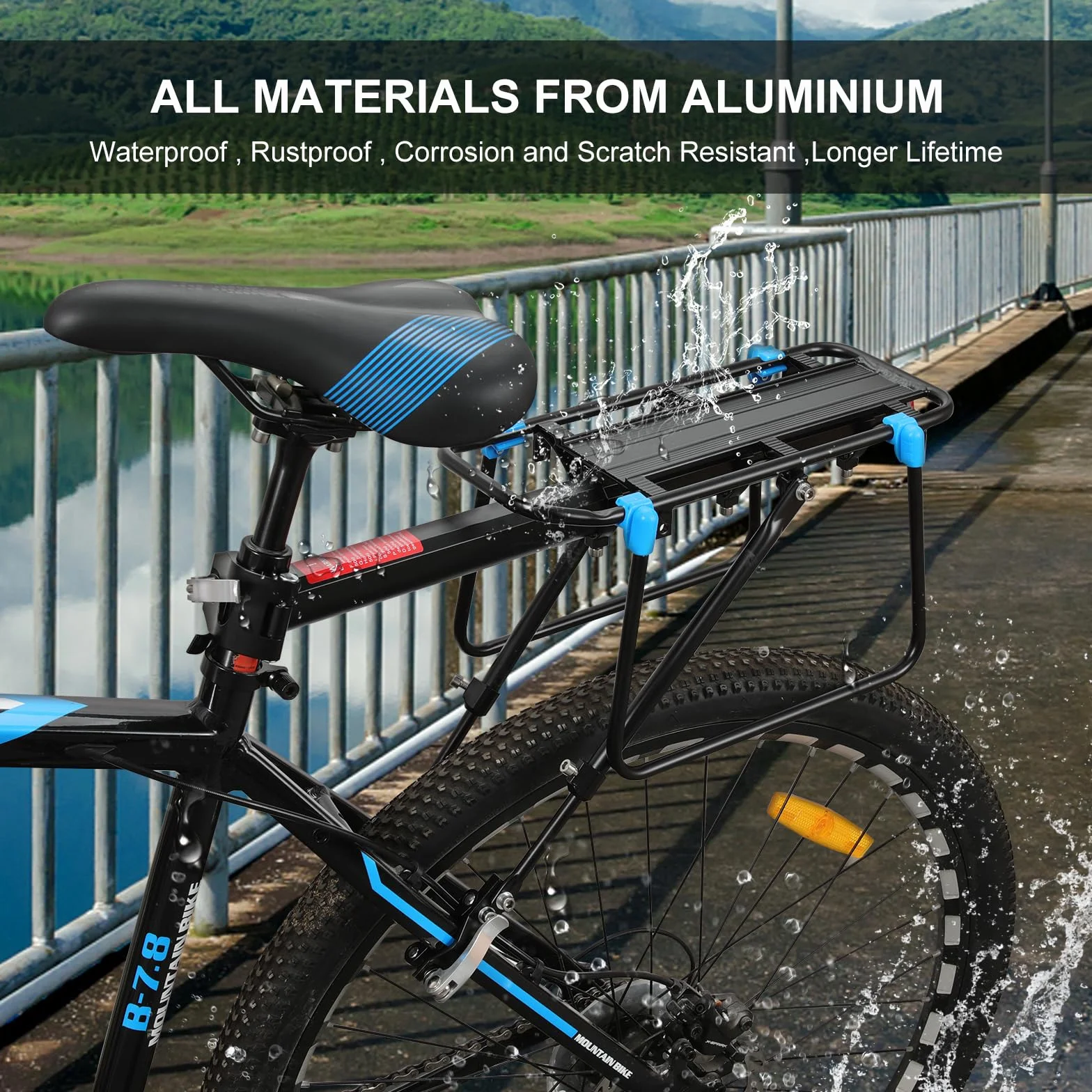 Mimoke Regulowany bagażnik rowerowy ze stopu aluminium 50 kg