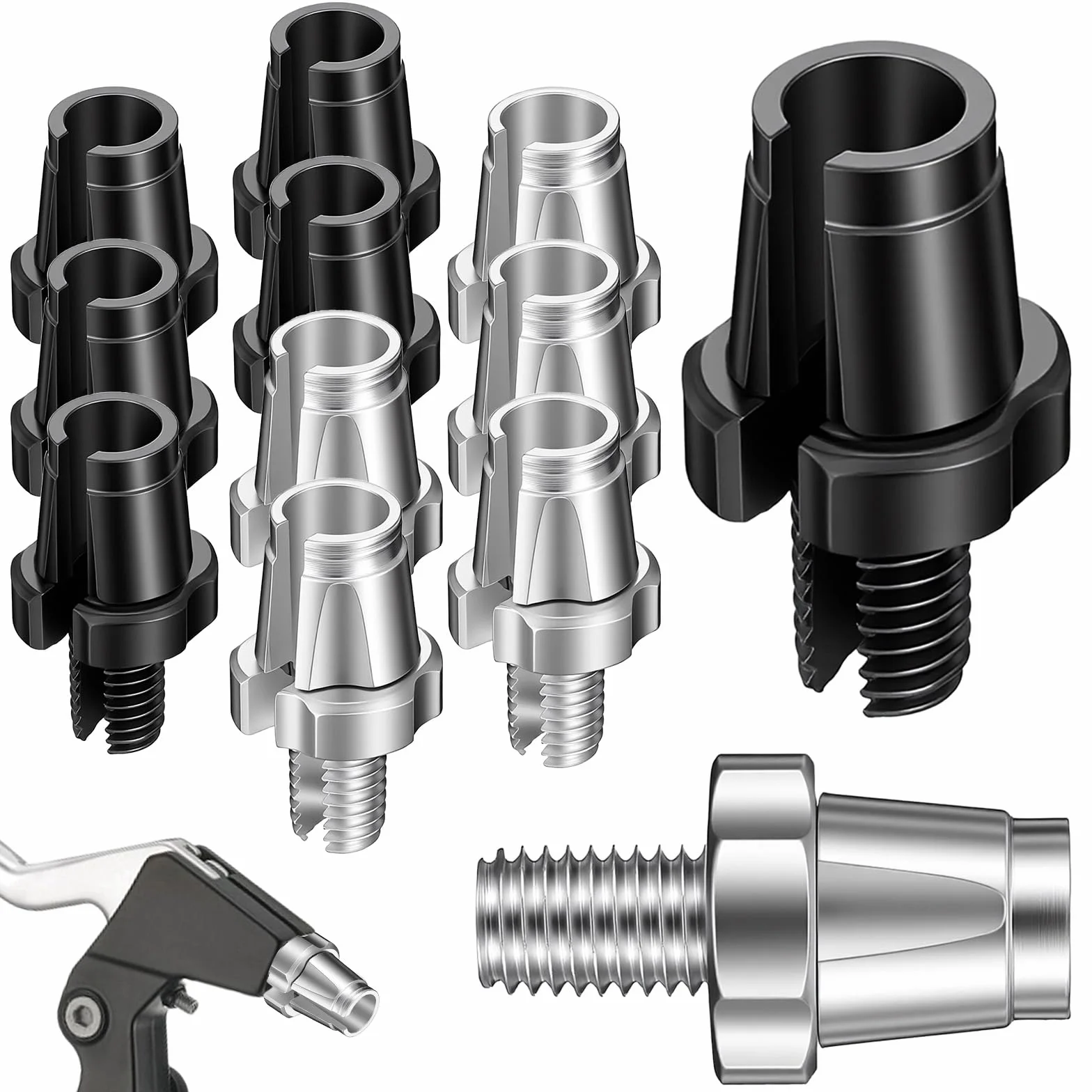 12 sztuk nakrętek do hamulca rowerowego M7, śruba regulacyjna, dźwignia hamulca M7, śruba regulacyjna, stop aluminium, kolor czarny, do rowerów górskich, wyścigowych, rowerów elektrycznych, 12 sztuk