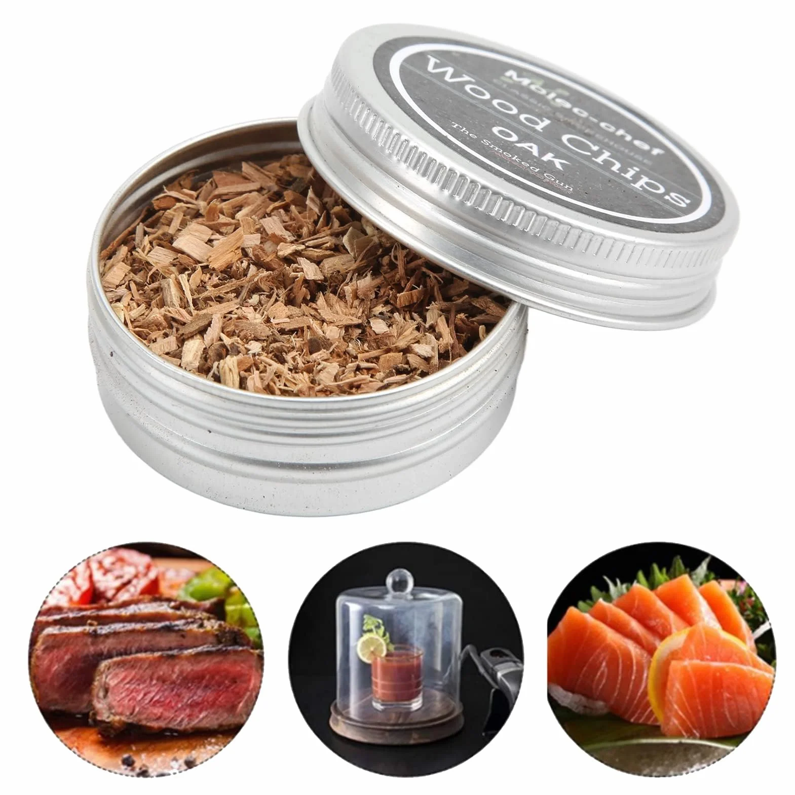 Cocoarm Naturalne chipsy wędzarnicze, zestaw 8 sztuk, 8 różnych smaków, do wędzenia napojów do koktajli, wina, whisky