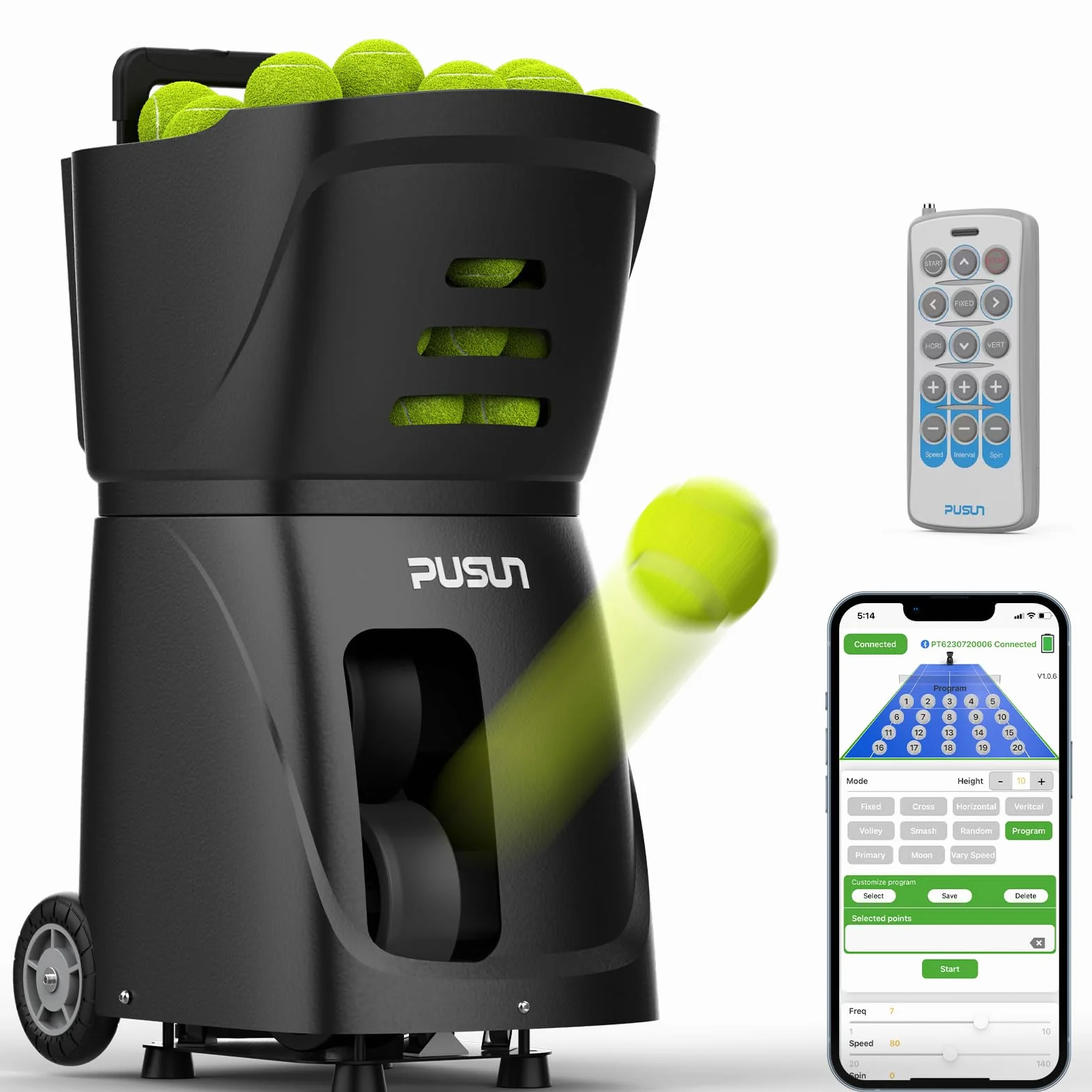 PT-Smart automatyczna wyrzutnia piłki tenisowej przenośna do treningu