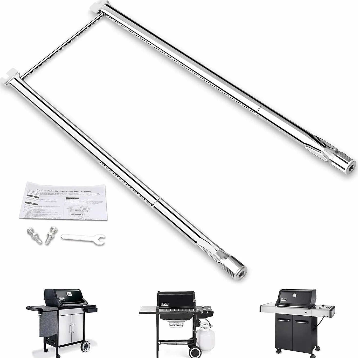 GFTIME 7507 68,6 cm część zamienna palnika do Weber Spirit E210 E220 S210 S220 (z gałkami palnika bocznego), Spirit 500