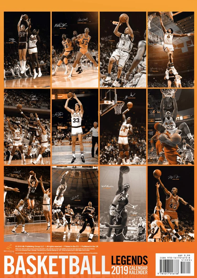 Basketball Legends 2019 Calendar