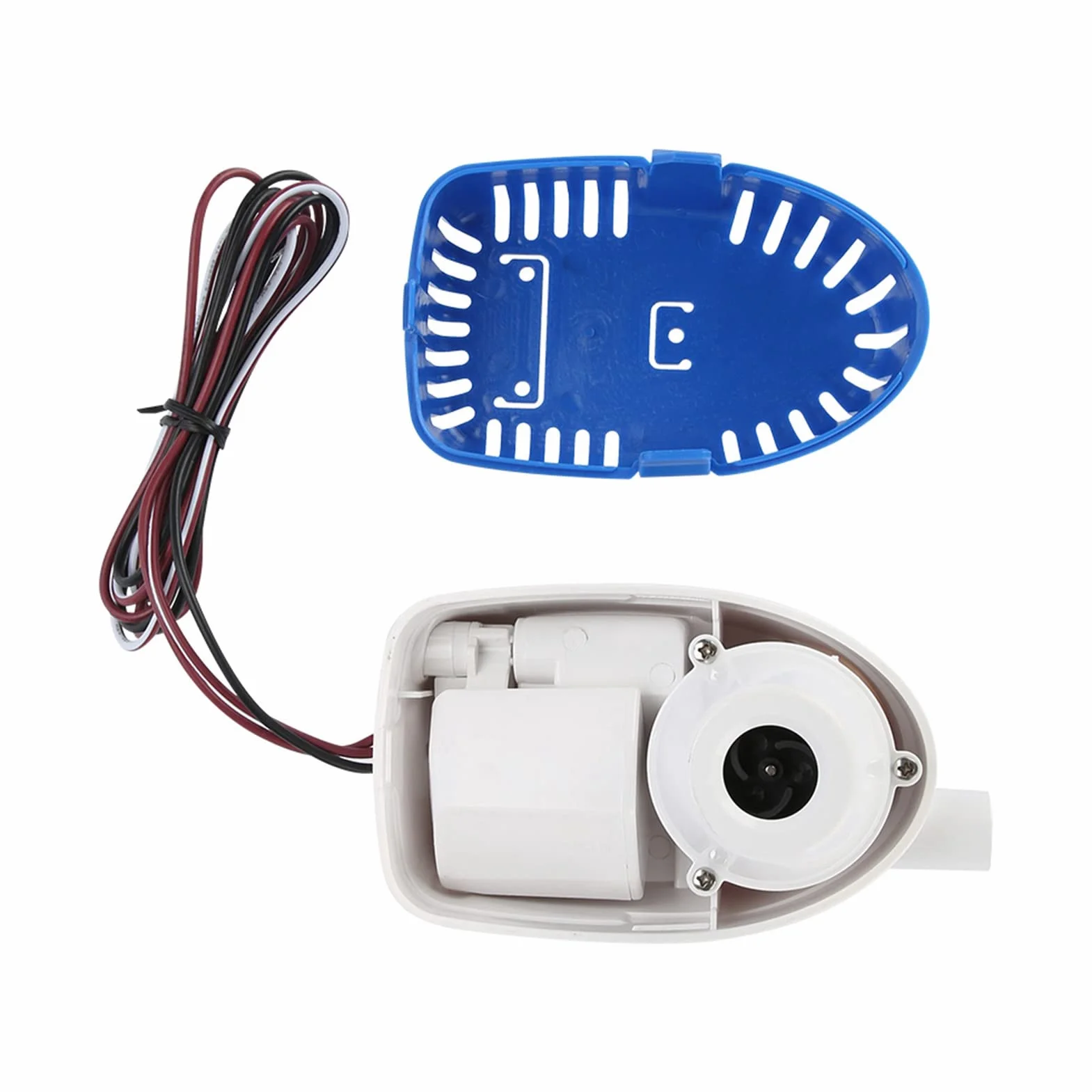 Automatyczna Pompa Zęzowa Elektryczna 12V z Wyłącznikiem Pływakowym, Filtrem Siatkowym, Szybkozłączką, Zatapialna do Łodzi