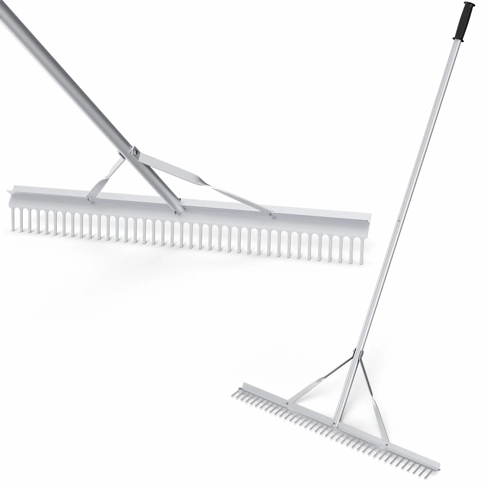 COSTWAY Grabie Ogrodowe z Aluminium - Szerokość 91 cm, 36 Zębów, Uchwyt 174 cm - Do Liści i Spulchniania Gleby, Pielęgnacja Krajobrazu