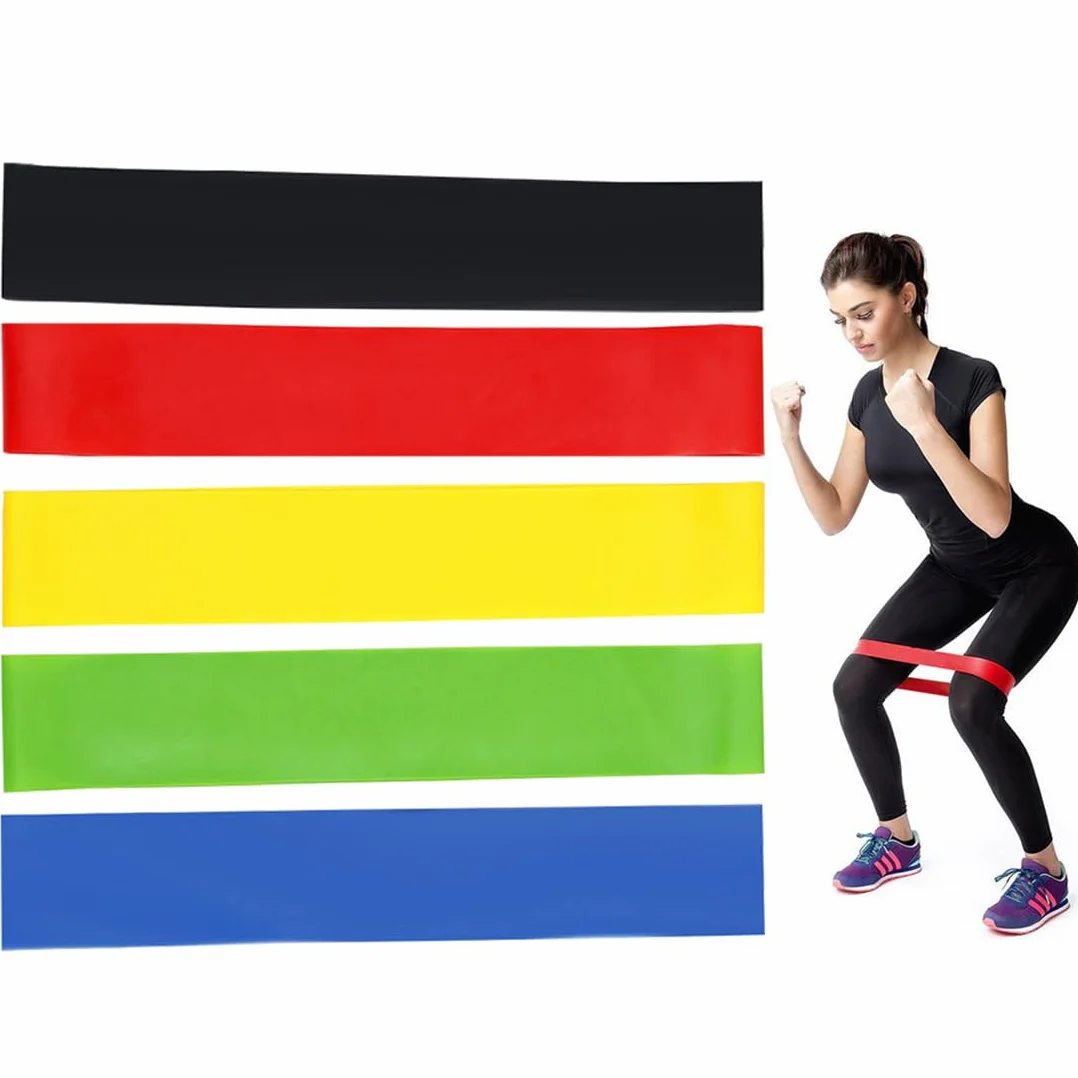Gumki fitness zestaw 5 elastyczny żel krzemionkowy do wzmocnienia nóg bioder i ramion pilates joga 5 poziomów wytrzymałości