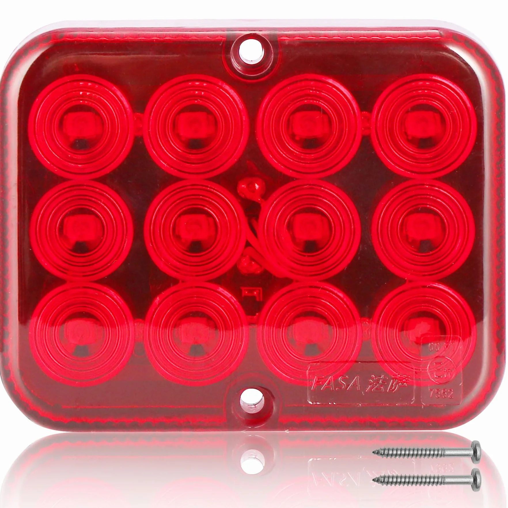 1x tylne światło przeciwmgielne LED 12V, czerwona żarówka przeciwmgielna do przyczepy kempingowej, RV, wodoodporna CE