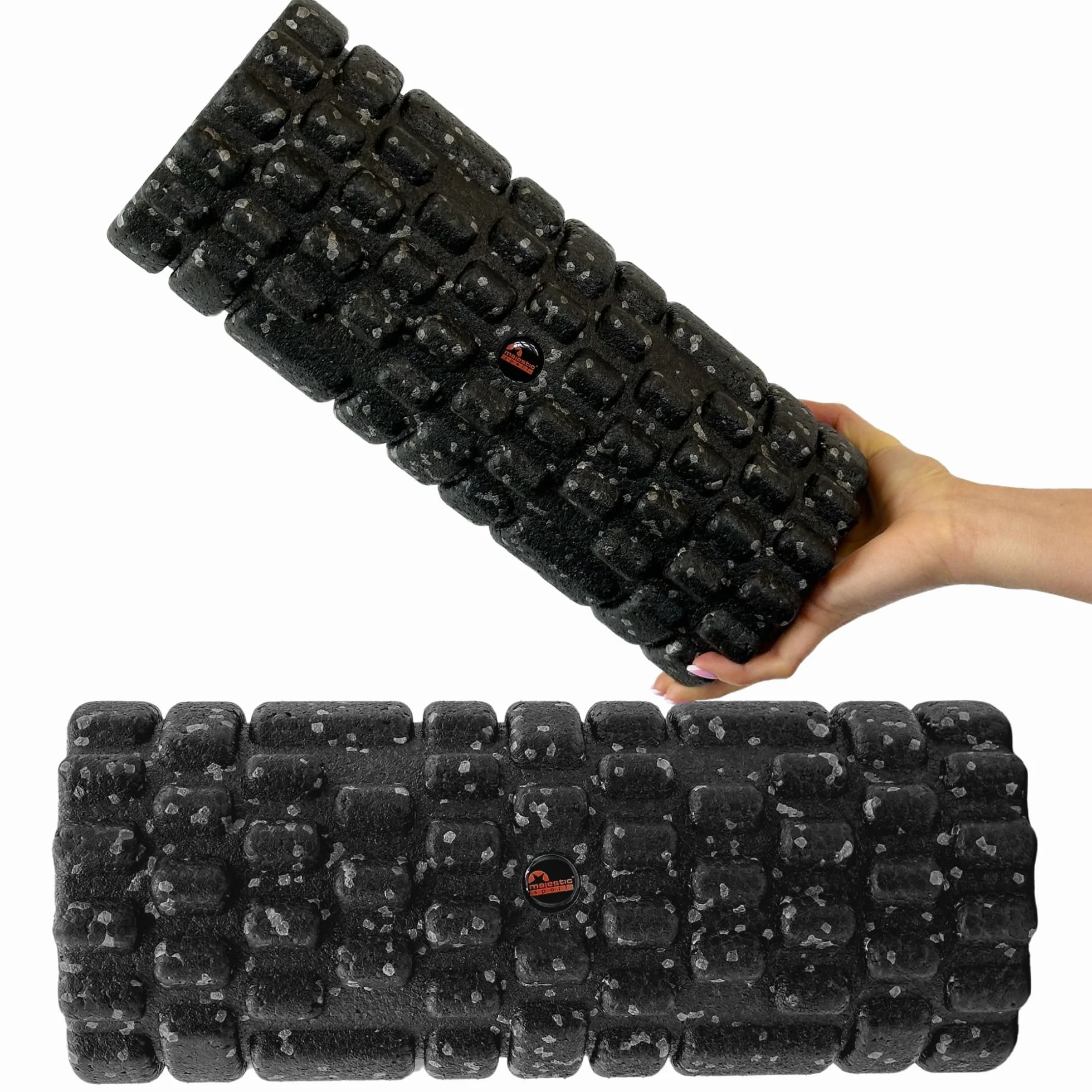 Wałek do masażu powięzi z wypustkami, 33 x 14 cm, EPP – twardy wałek do masażu pleców, nóg i punktów spustowych, do regeneracji mięśni, jogi i fizjoterapii