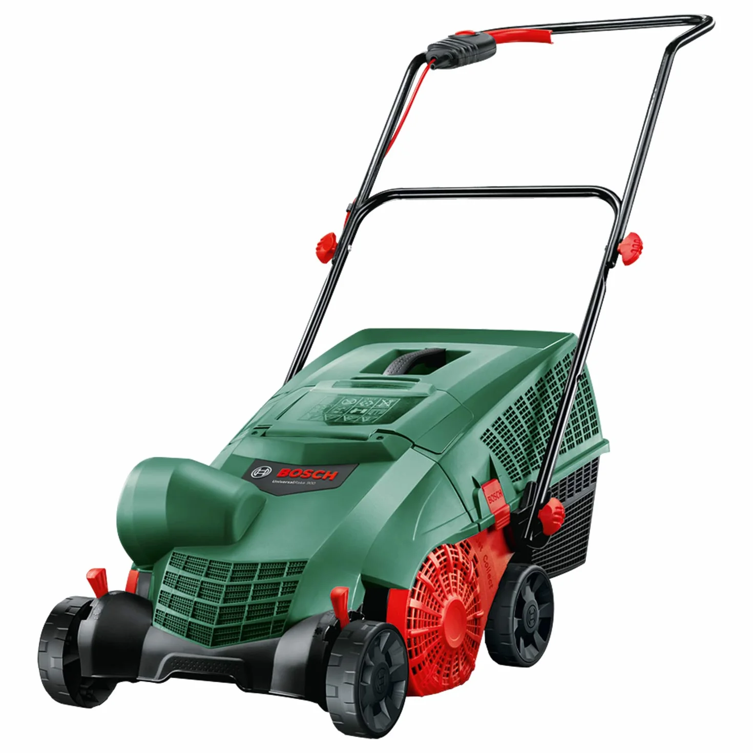 Bosch UniversalRake 900 elektryczny aerator do trawnika (900 W, szerokość robocza: 32 cm, pojemność pojemnika na trawę: 50 l, w kartonie)
