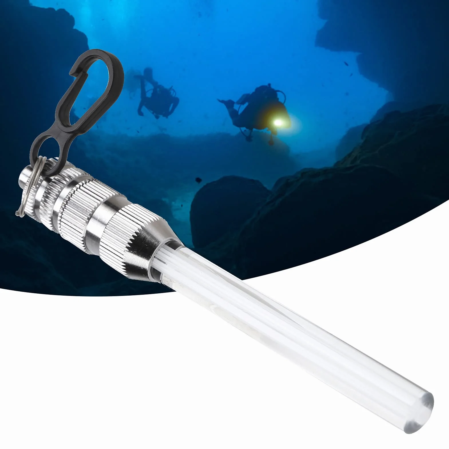 Lampka Ostrzegawcza do Nurkowania Mini Compact Diving Latarka Lampa Diver Białe stałe światło