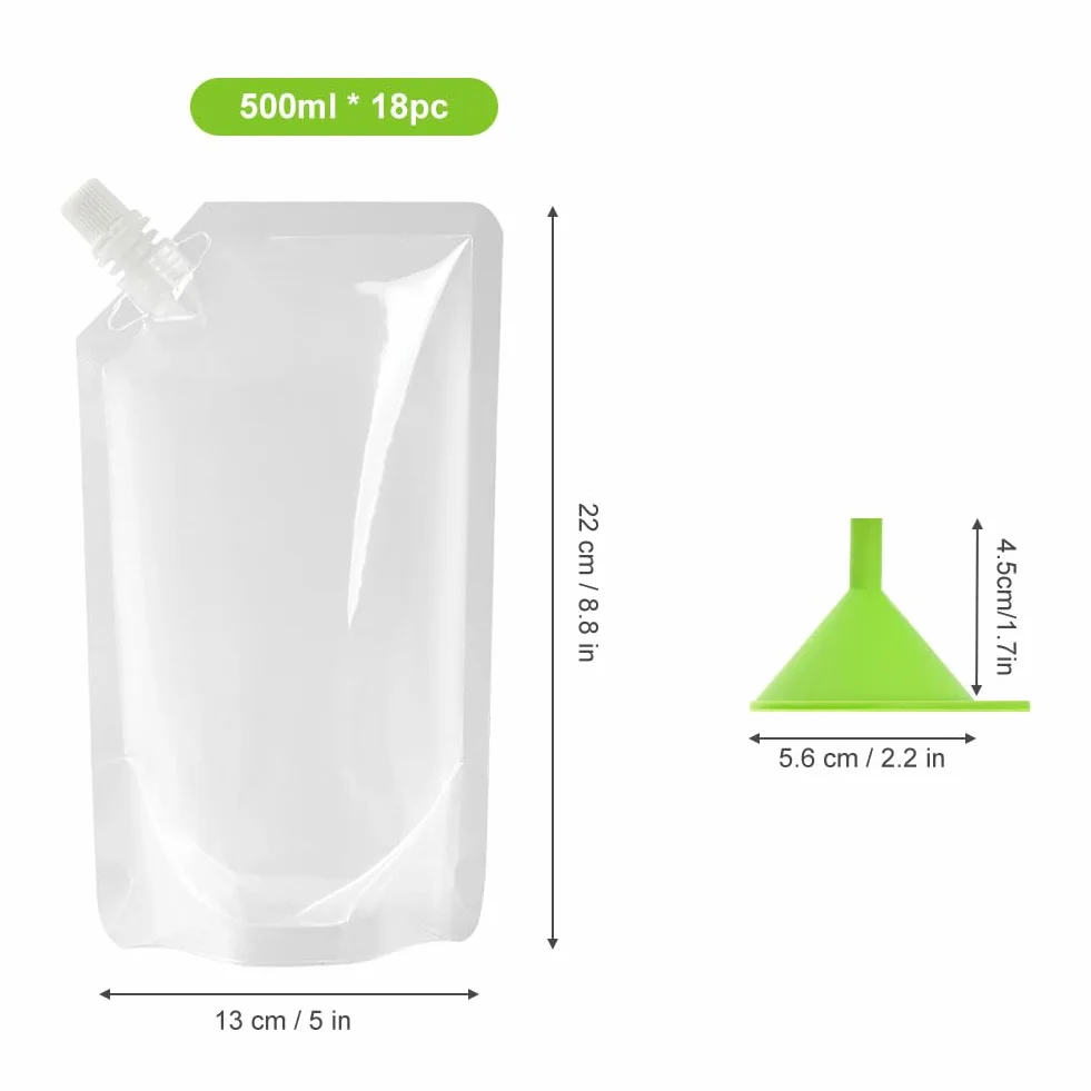 Flintronic Zestaw 18 worków do picia 500 ml wielokrotnego użytku