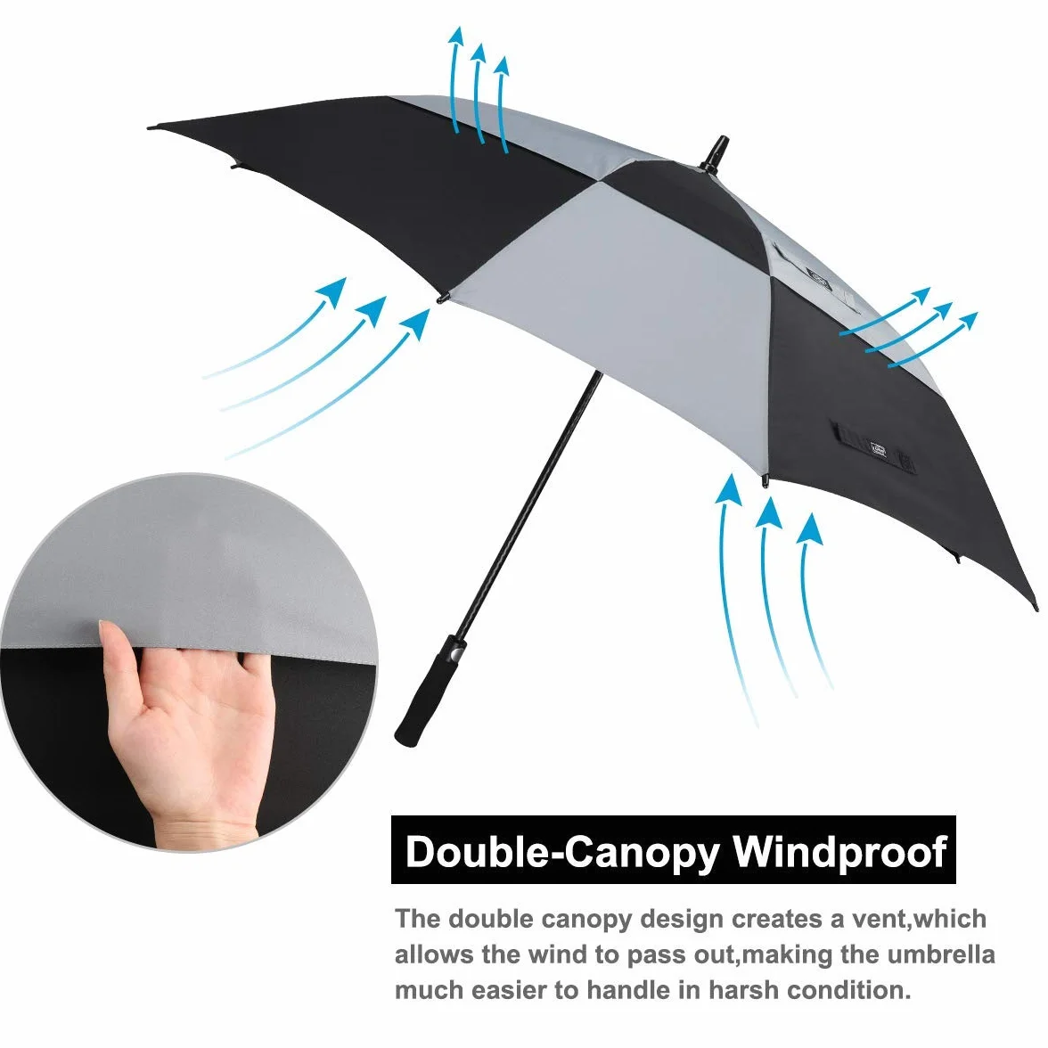 G4Free 152 cm automatycznie otwierany parasol golfowy podwójny baldachim kwadratowy parasol bardzo duży wentylowany wiatroszczelny kij parasole dla mężczyzn i kobiet