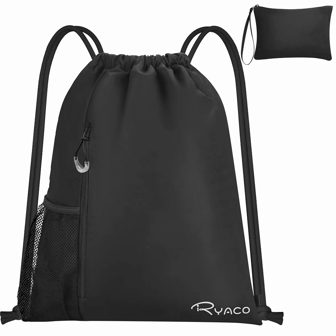 RYACO Wodoodporny plecak ze sznurkiem torba sportowa separacja sucho mokro kieszeń zamek zewnętrzna siatka na kubek