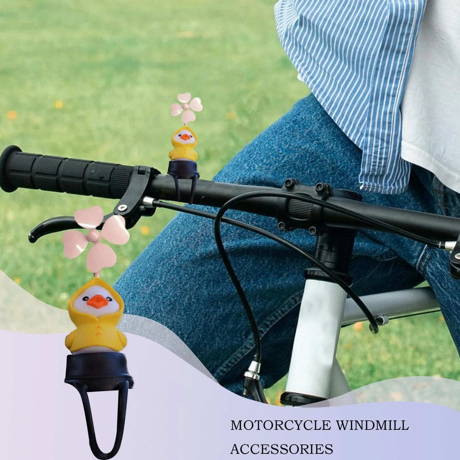 Bicycle Dashboard Decor Windmill Handlebar Ornament Cute Sturdy Weather-Resistant 3.15x2.36 inches