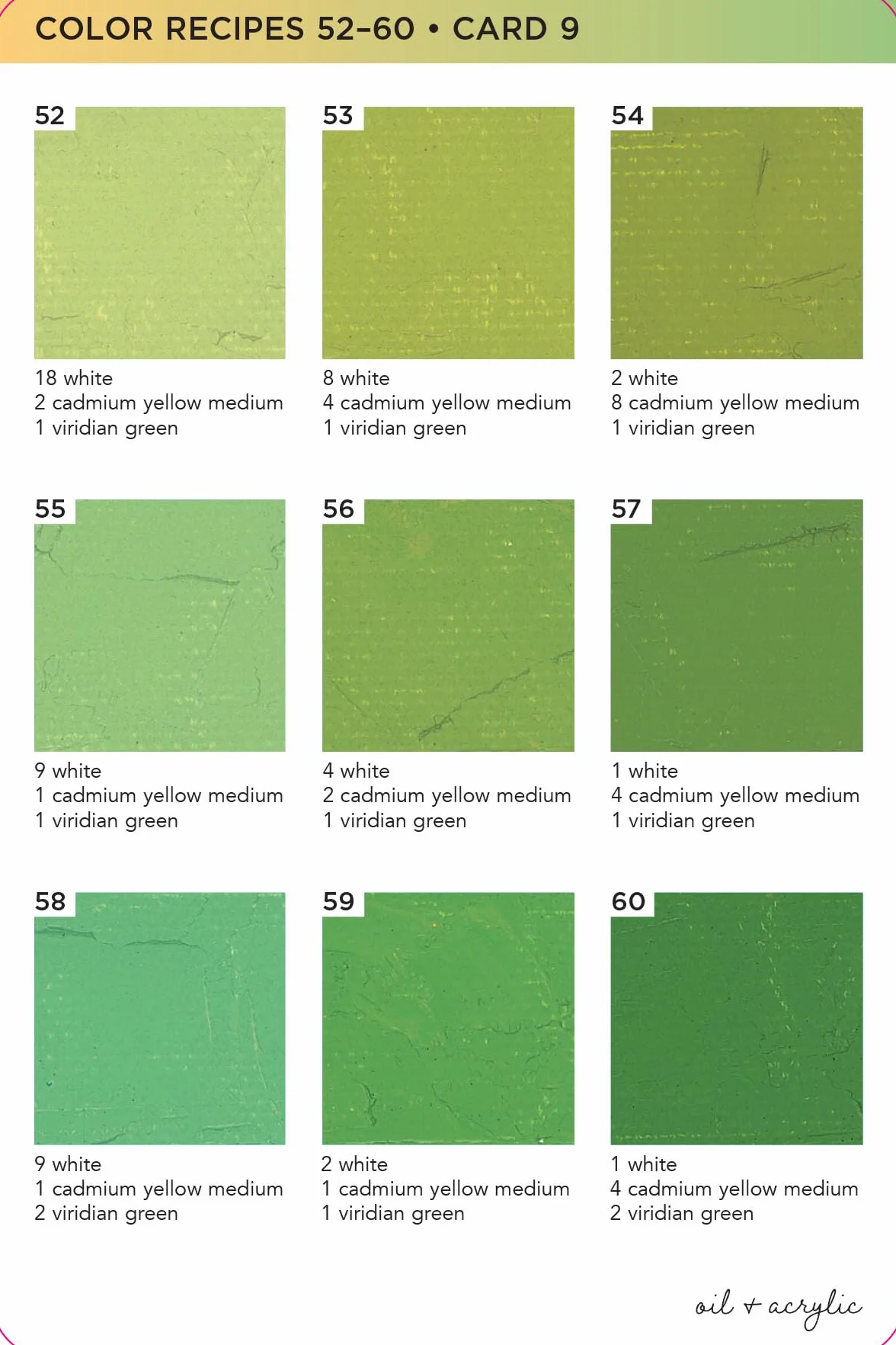 Oil & Acrylic Color Mixing Recipes: Card Deck & Color Mixing Grid: Mix 400+ colors!