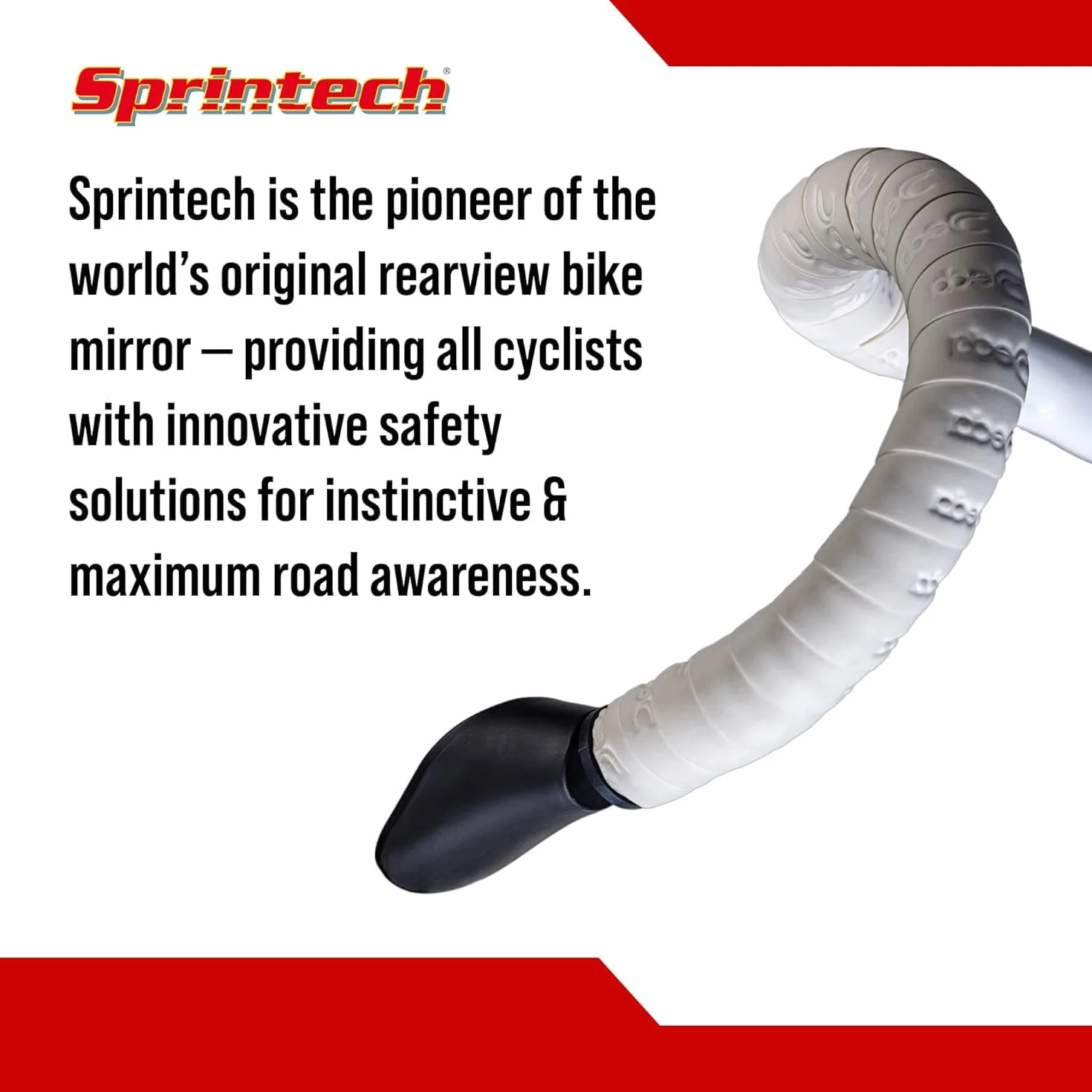 Sprintech lusterko rowerowe szwajcarskie wypukłe chromowane do kierownicy regulowane