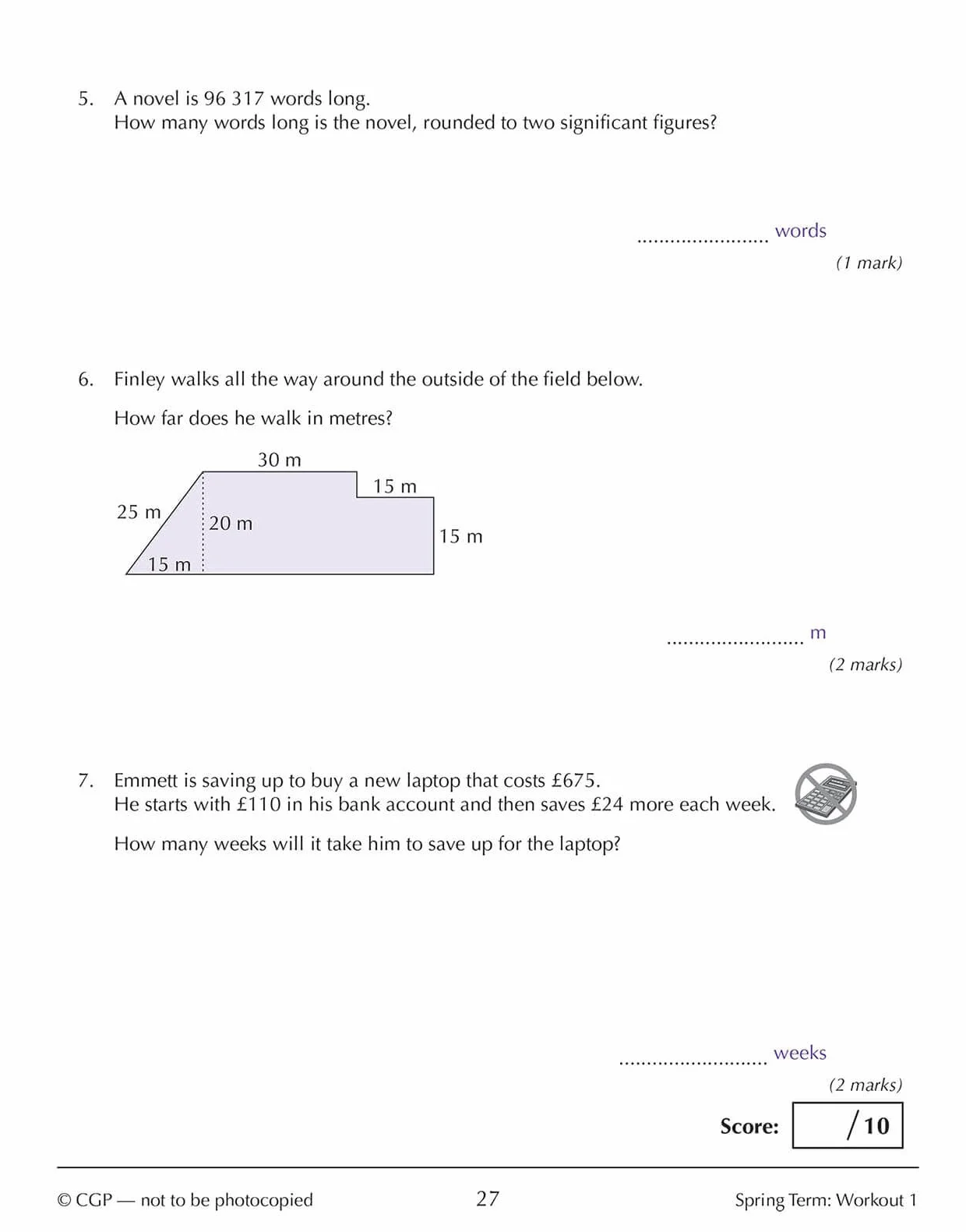 KS3 Year 8 Maths 10-Minute Weekly Workouts