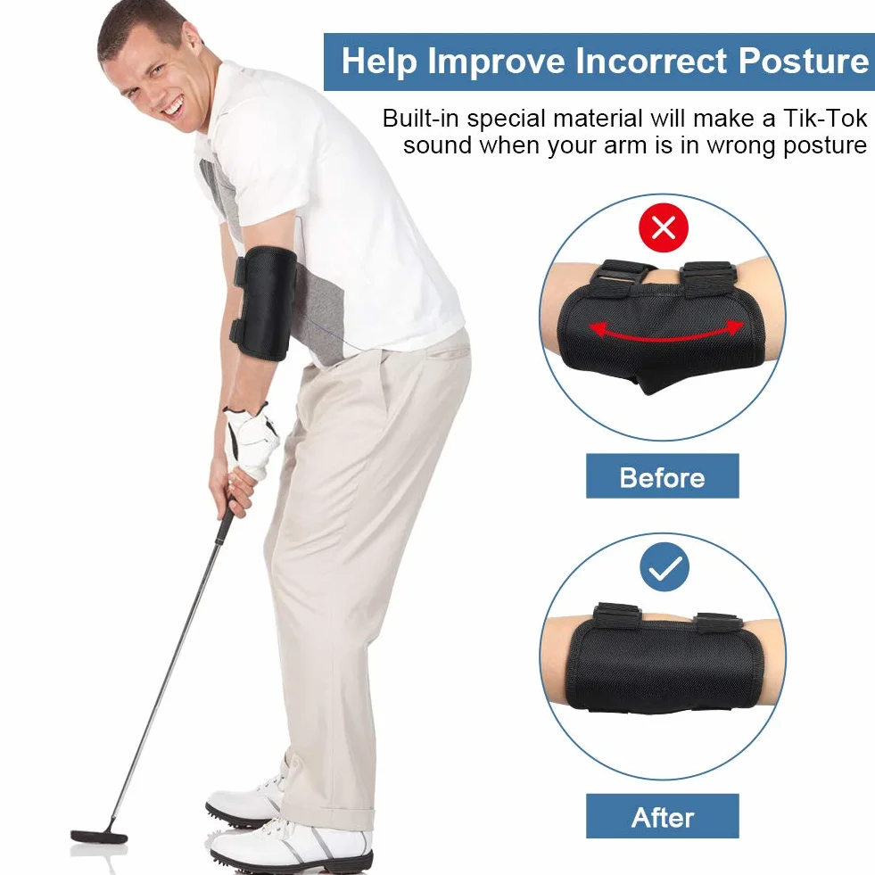 Golf Swing Przewodnik Trening Swing Trainer Elbow Postawa Swing Pomoc Treningowa Korektor z Powiadomieniami dźwiękowymi Tok-Tok