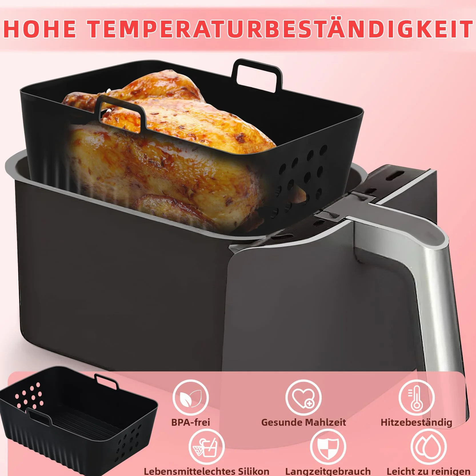 Ninja akcesoria do frytkownicy na gorące powietrze - do Ninja Double Stack XL SL400EU - silikonowa forma do frytkownicy na gorące powietrze do Foodi Max Dual Zone AF400EU AF300EU 7,6 9,5 l - Airfryer