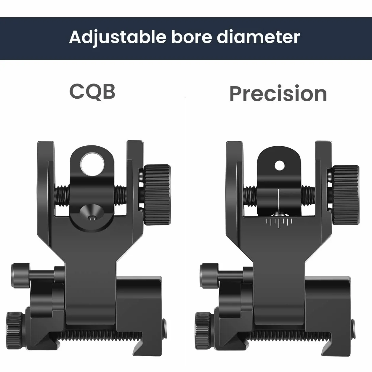 Feyachi S09 Flip Up Iron Sights Odchylane przednie i tylne przyrządy celownicze z czerwoną i zieloną kropką Picatinny Backup Sight Set