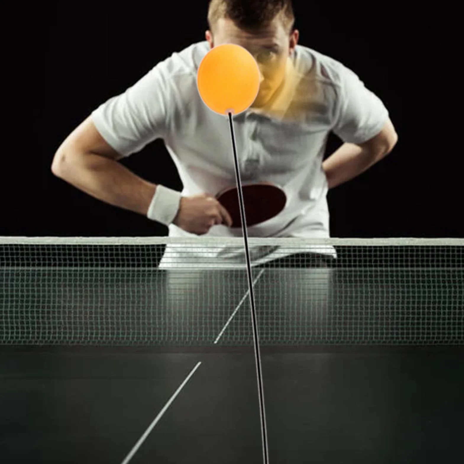 ANGGREK Trenażer do Tenisa Stołowego Pong Ball Trainer Set Elastyczny Wałek Podstawa Stal Nierdzewna