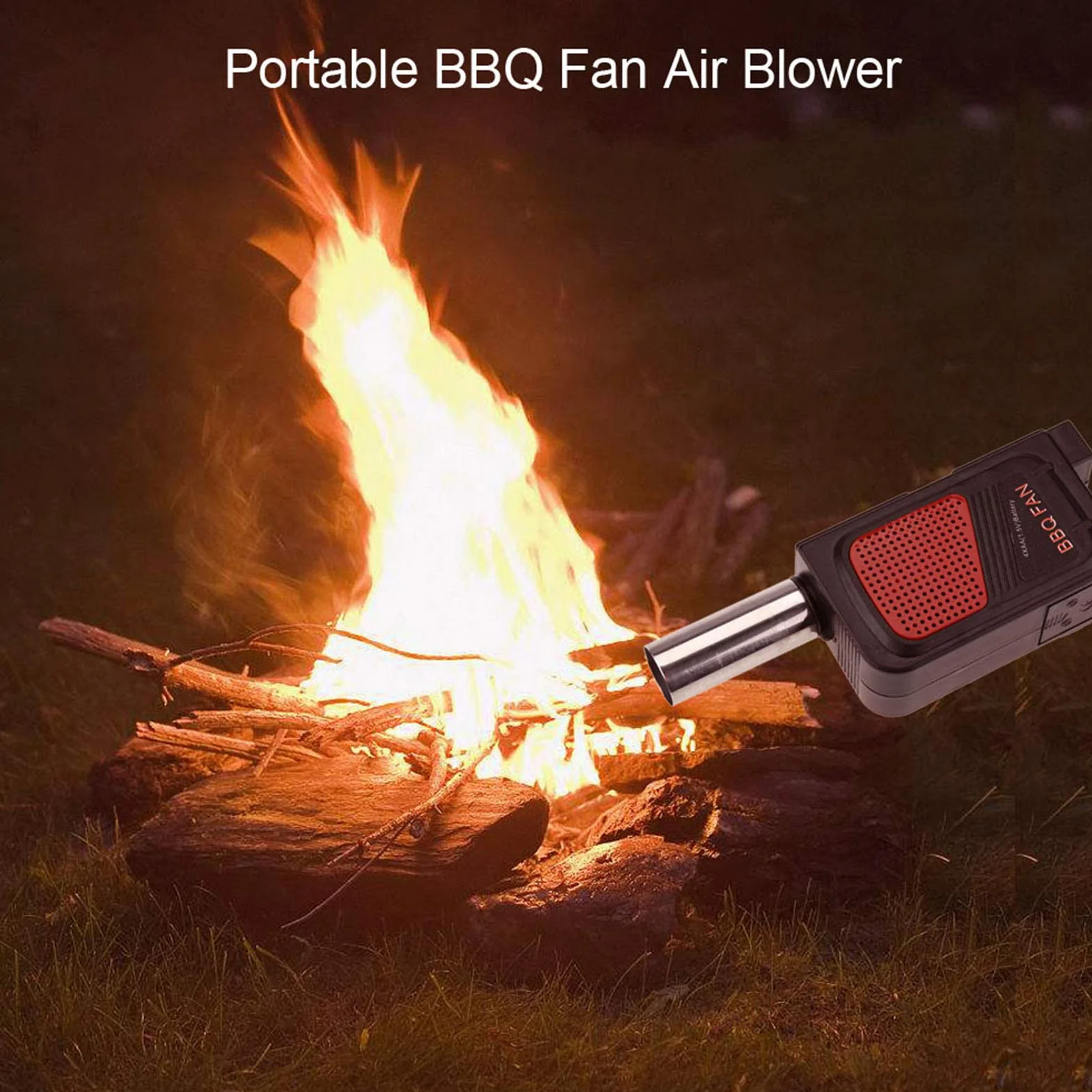 Przenośny elektryczny wentylator do grilla, dmuchawa powietrza na piknik na świeżym powietrzu, dmuchawa powietrza Bellows Tool na zewnątrz Camping Cook piknik grill